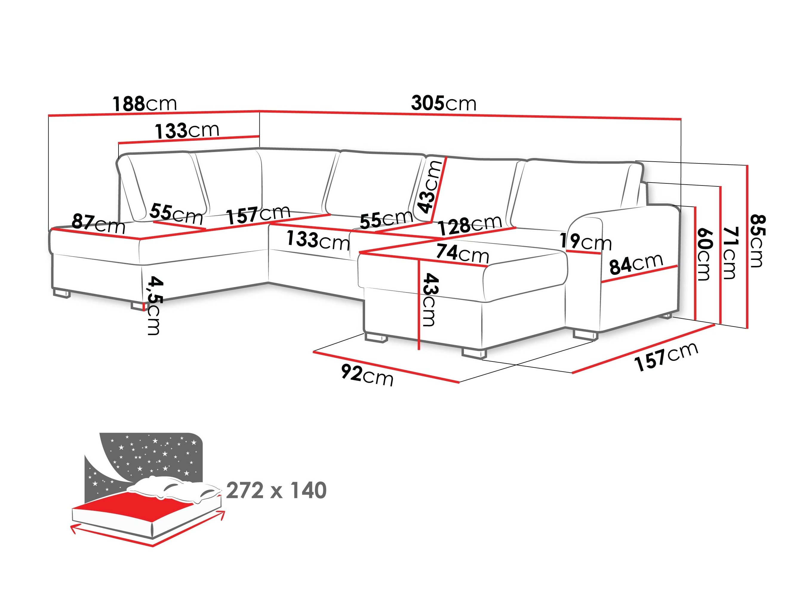 Canapé d'angle Comfivo Flumen (Maya 11)