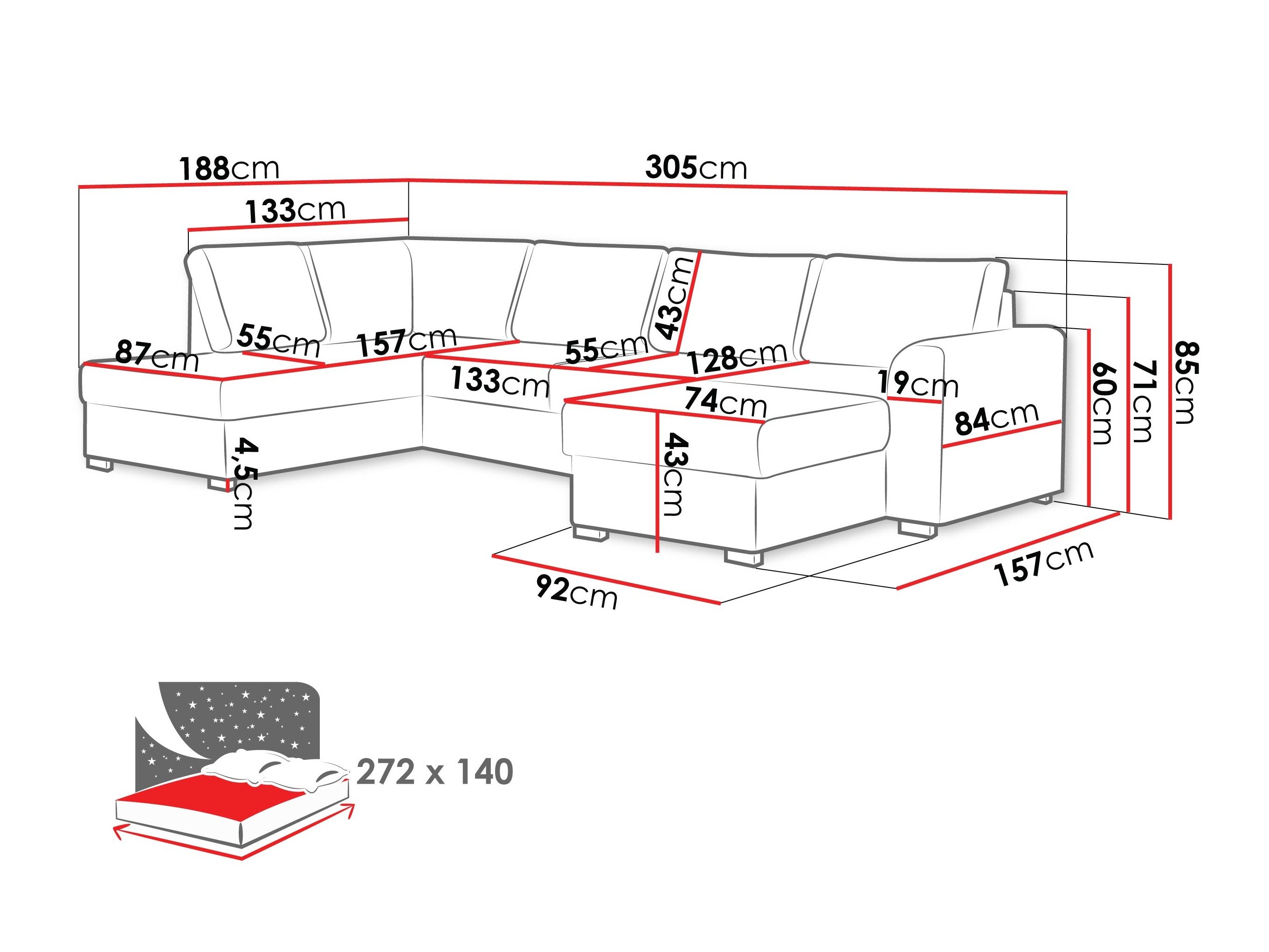 Canapé d'angle Comfivo Flumen (Maya 11)