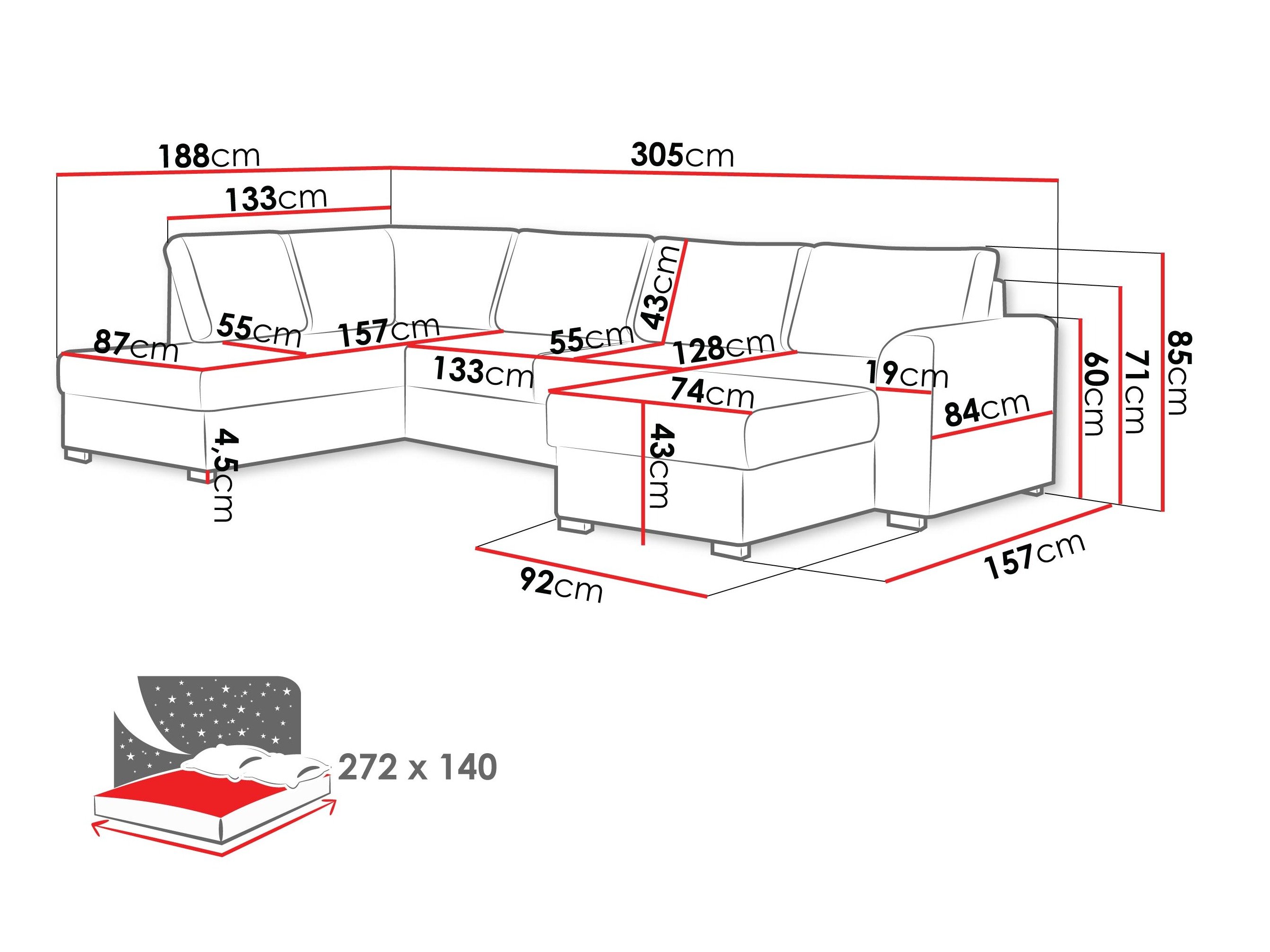Canapé d'angle Comfivo Flumen (Piano 26)