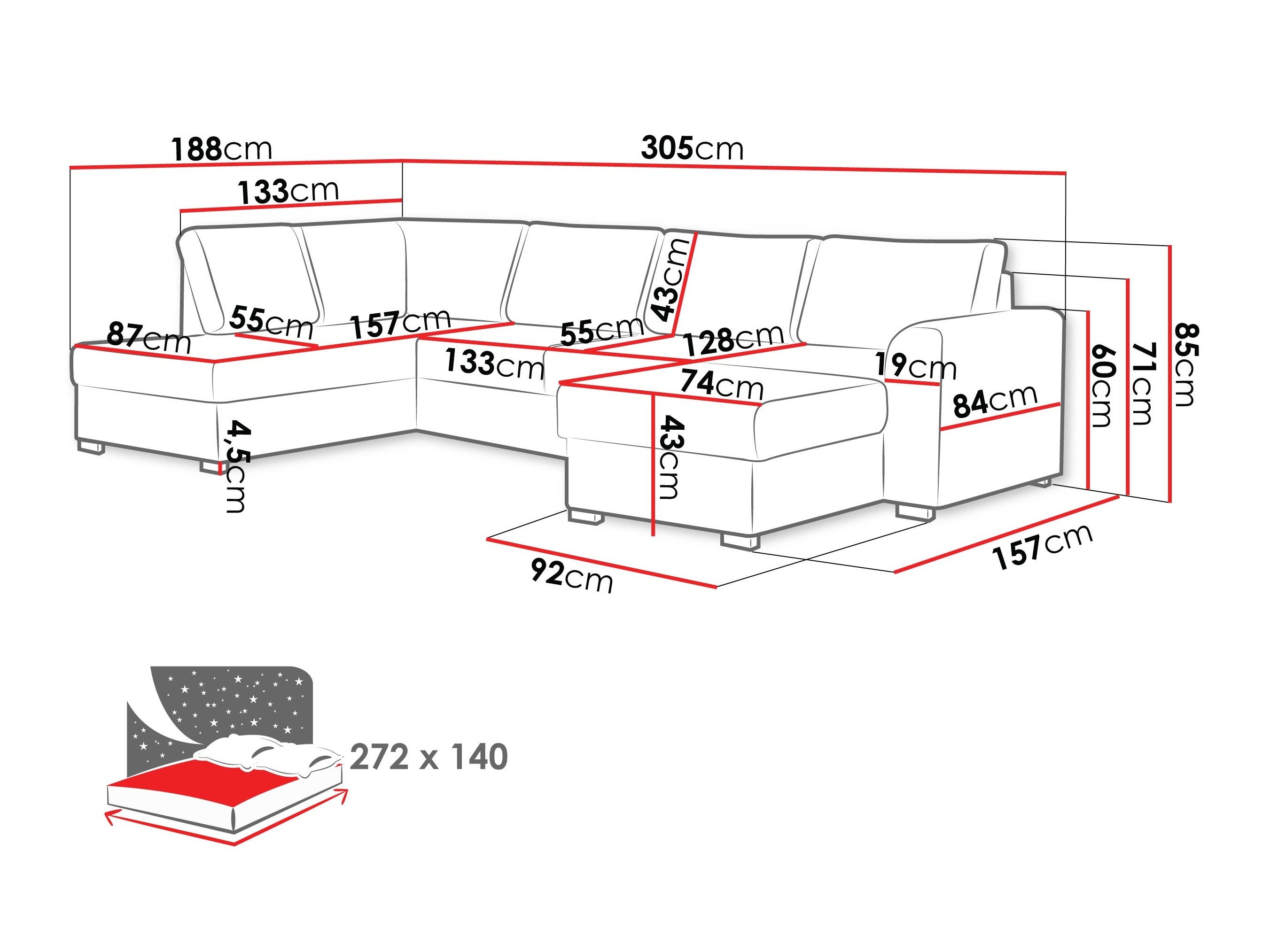 Canapé d'angle Comfivo Flumen (Piano 26)
