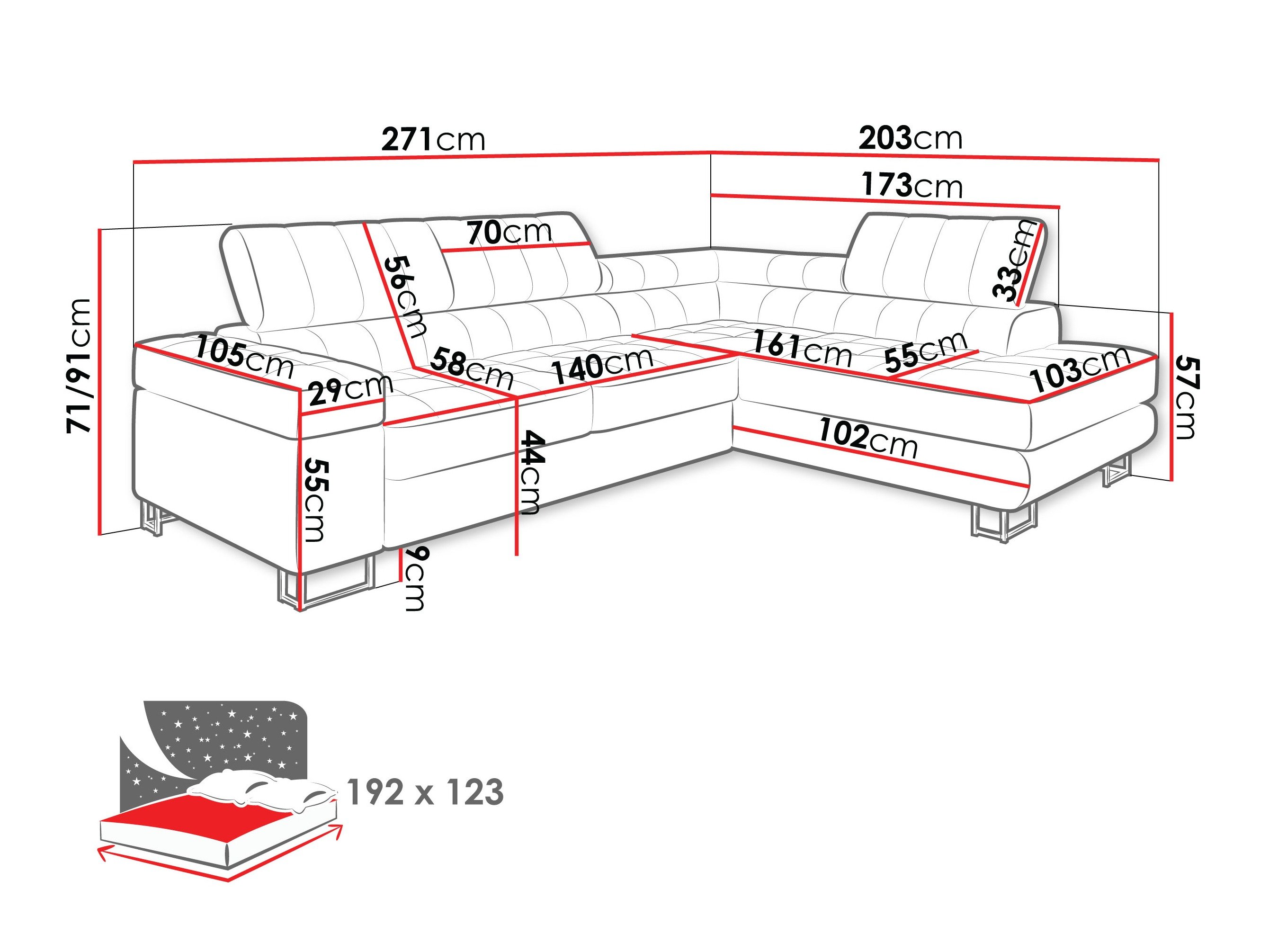 Canapé d'angle Comfivo Anima I (Corbett 08)