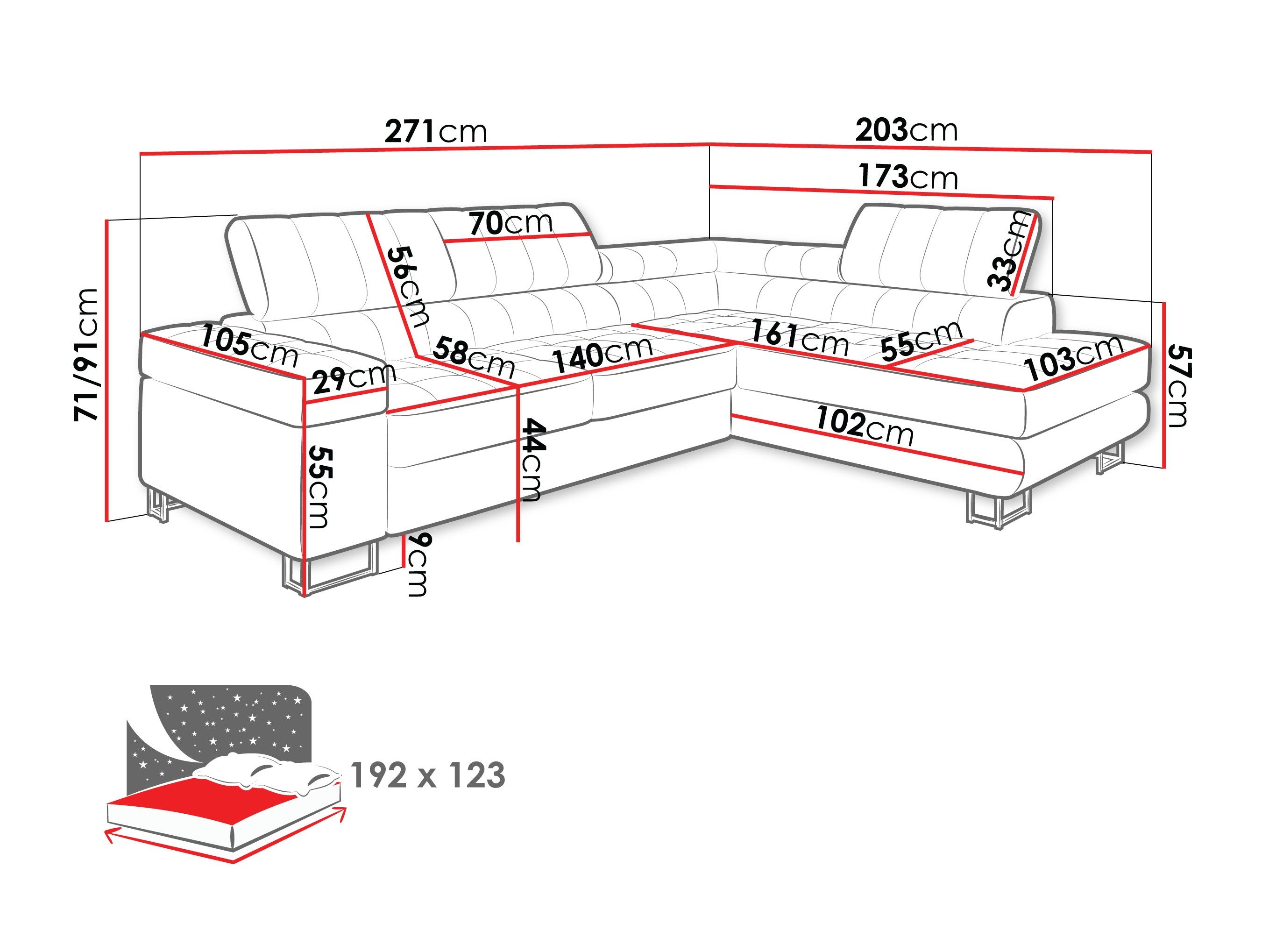 Canapé d'angle Comfivo Anima I (Manza 29)