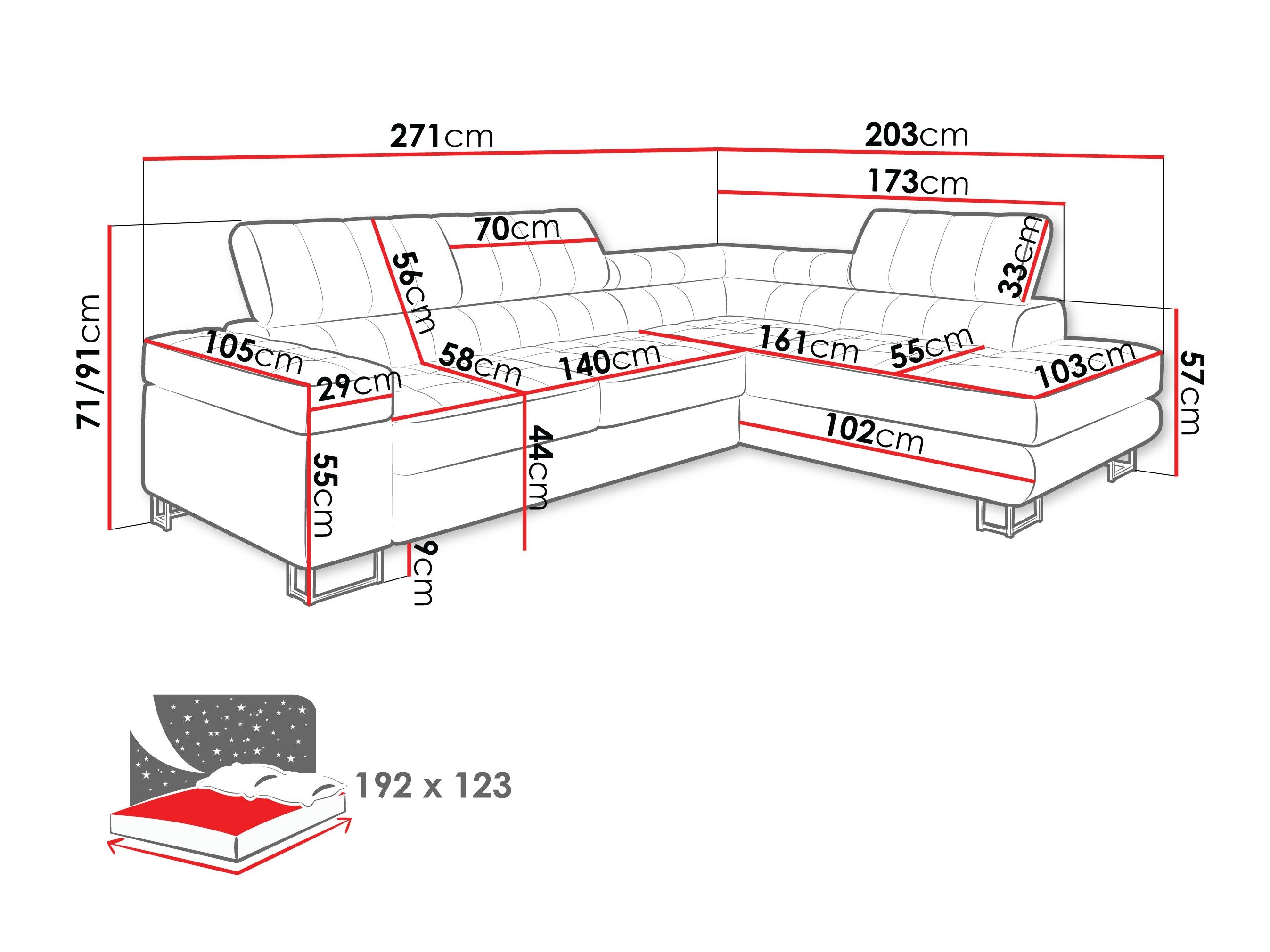 Canapé d'angle Comfivo Anima I (Maya 15)
