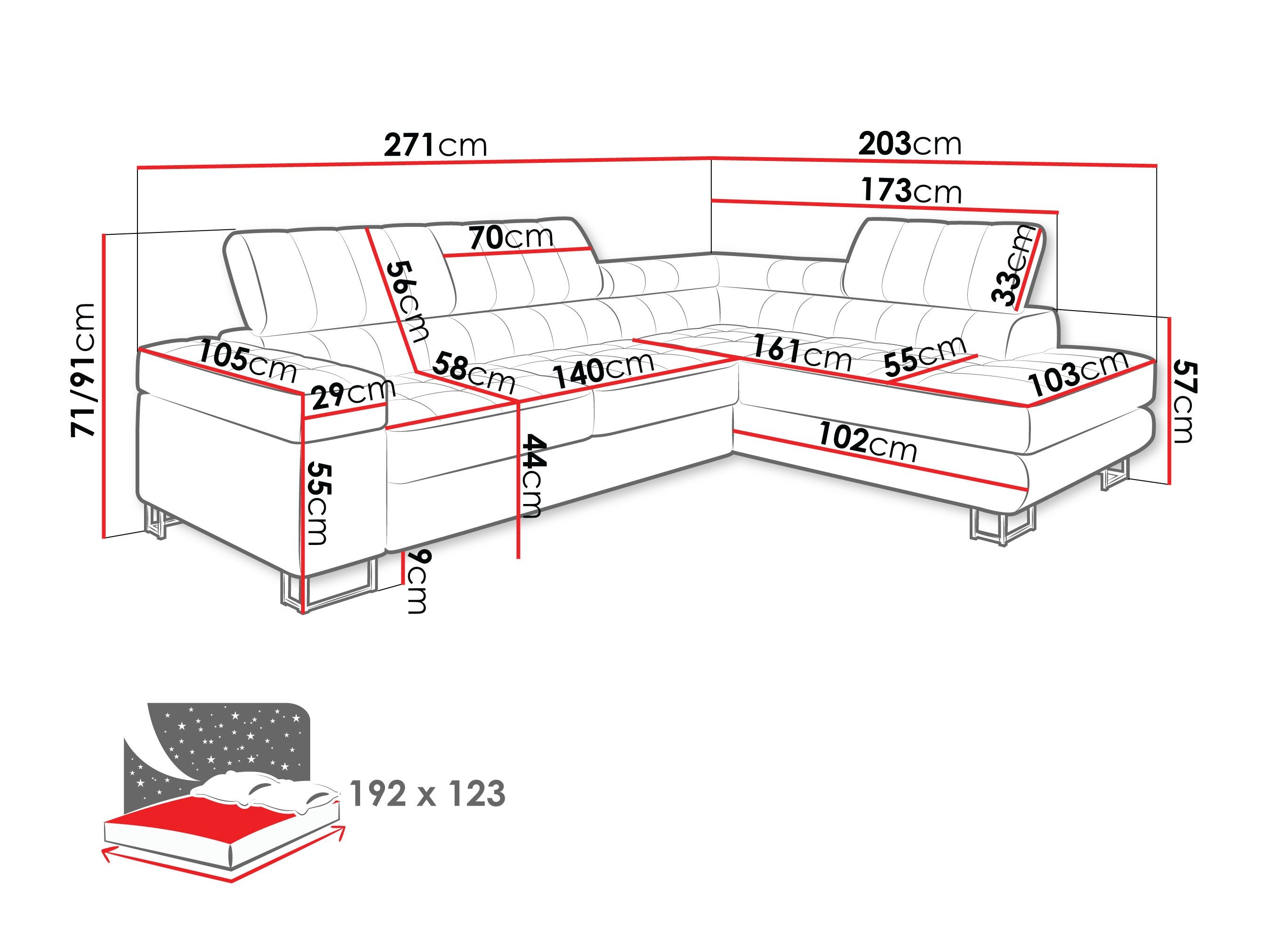 Canapé d'angle Comfivo Anima I (Maya 15)