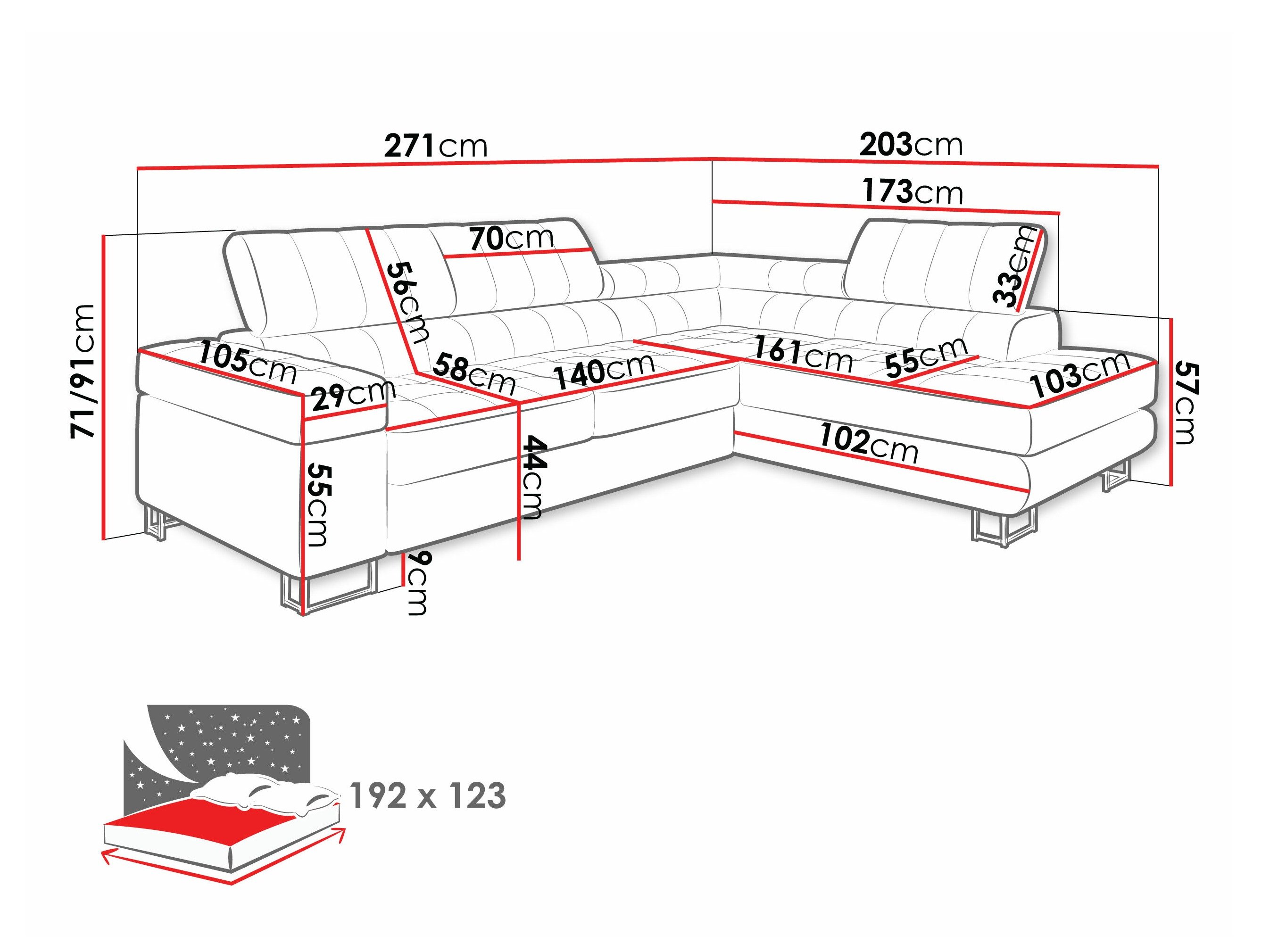 Canapé d'angle Comfivo Anima I (Piano 26)