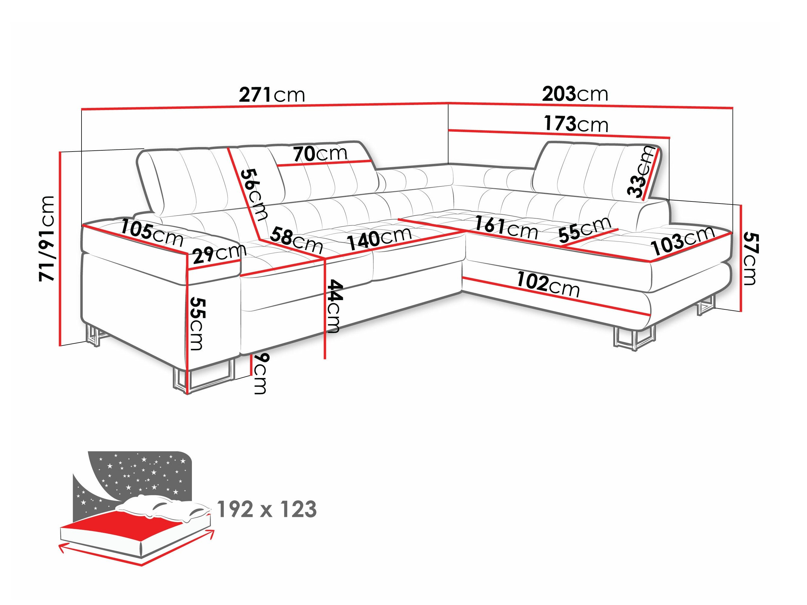 Canapé d'angle Comfivo Anima I (Sorriso 04)