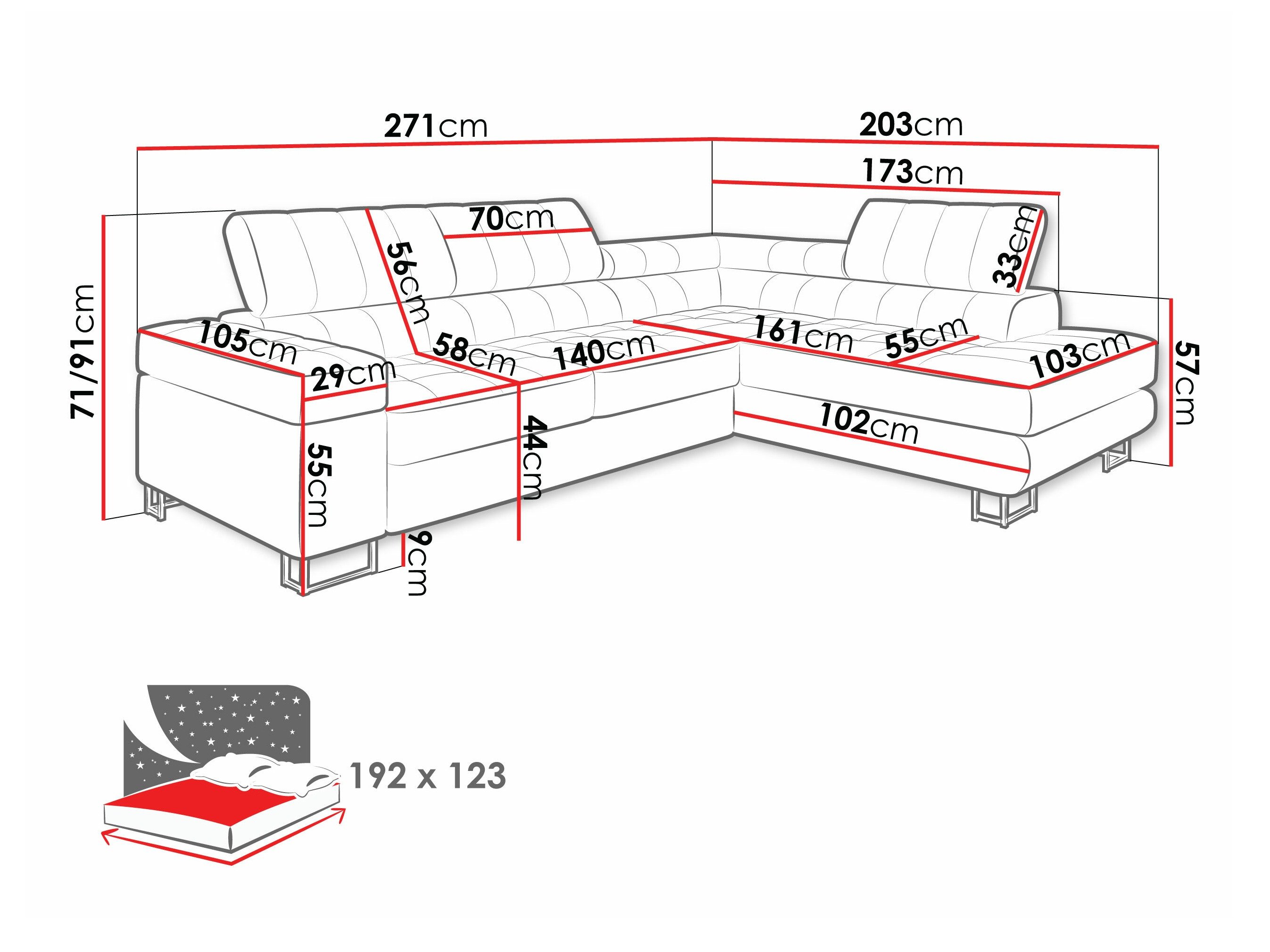 Canapé d'angle Comfivo Anima I (Venus velours 2911)