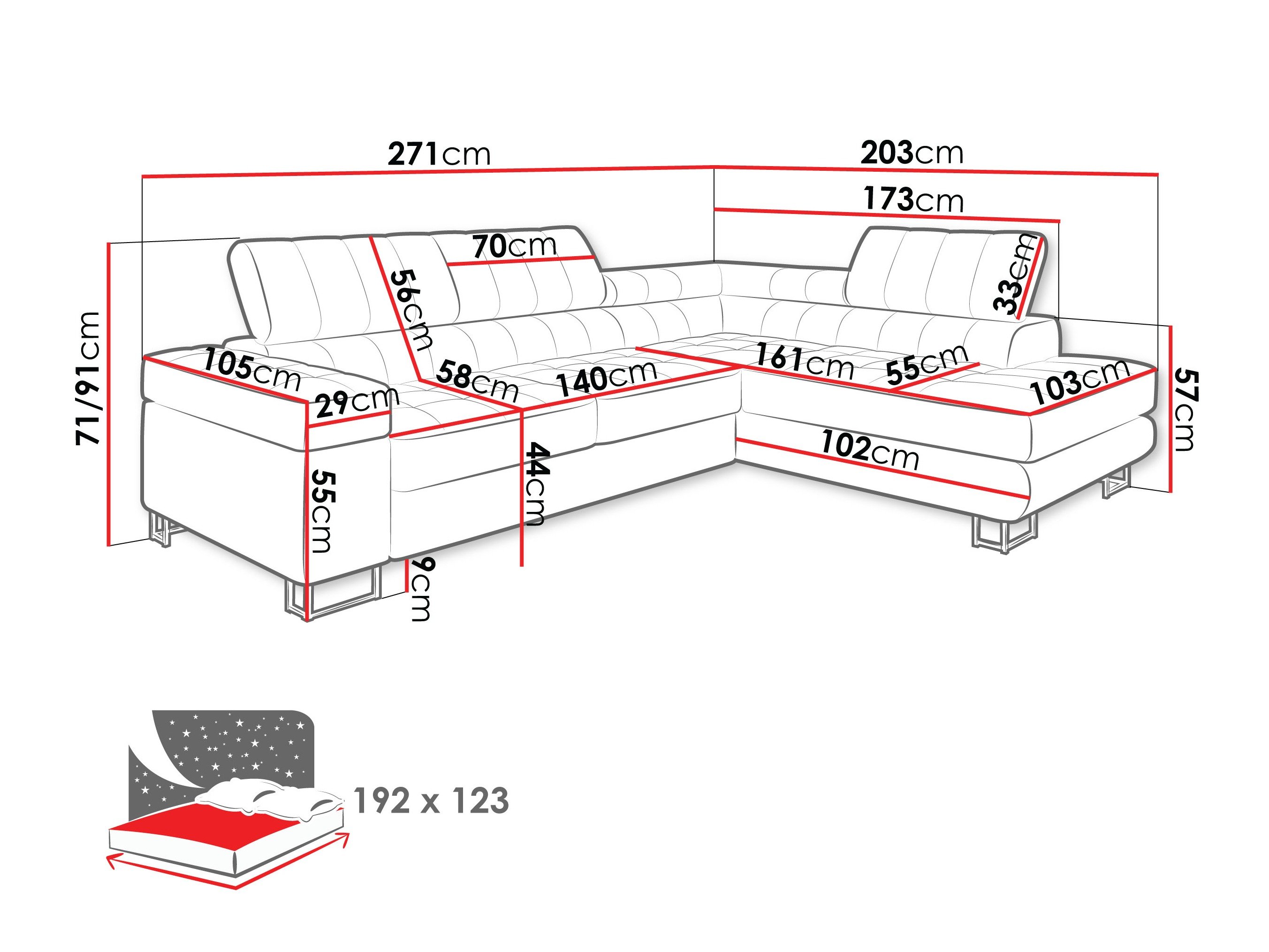 Canapé d'angle Comfivo Anima I (Zoya 12)
