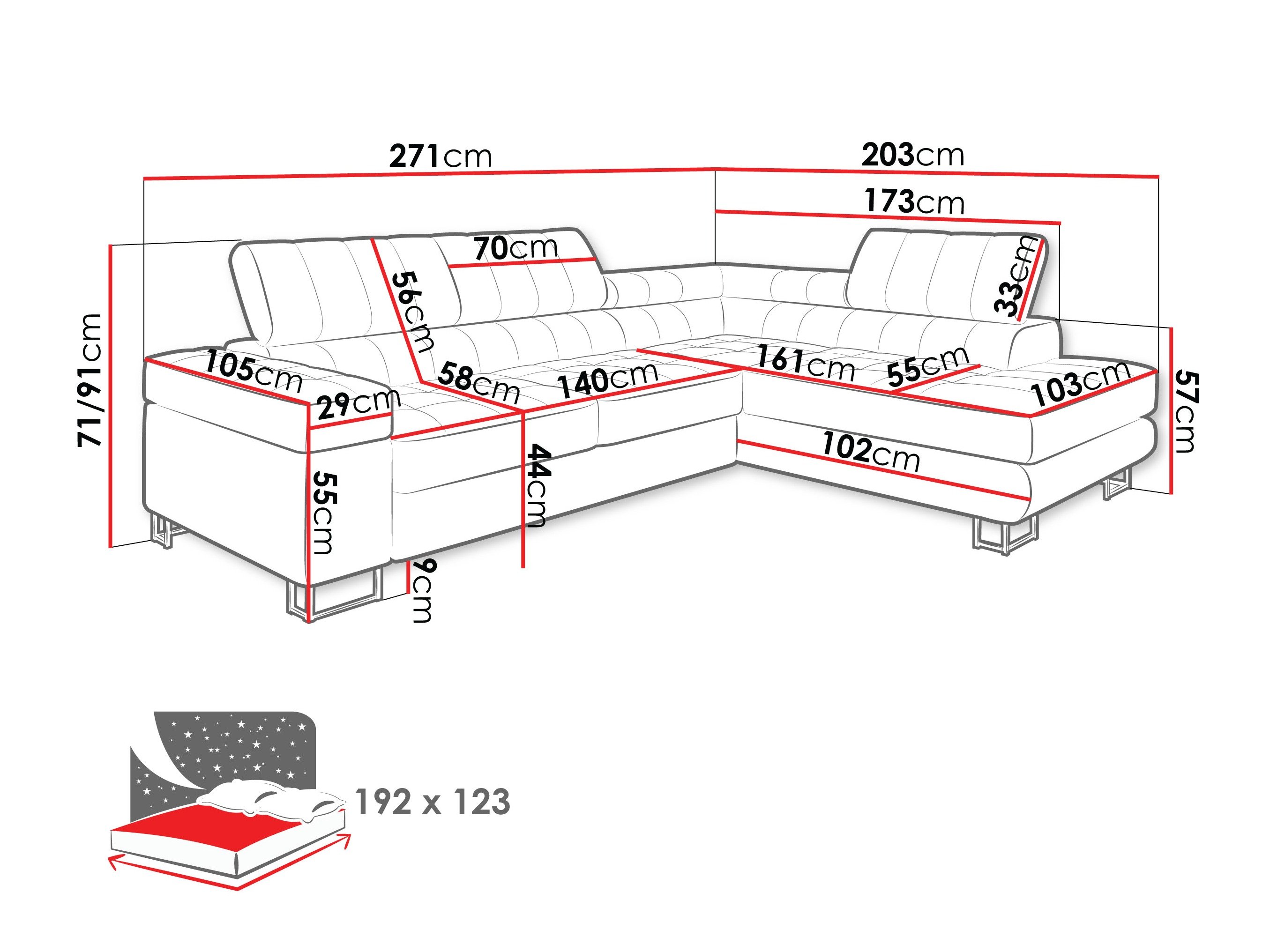 Canapé d'angle Comfivo Anima I (Zoya 12)