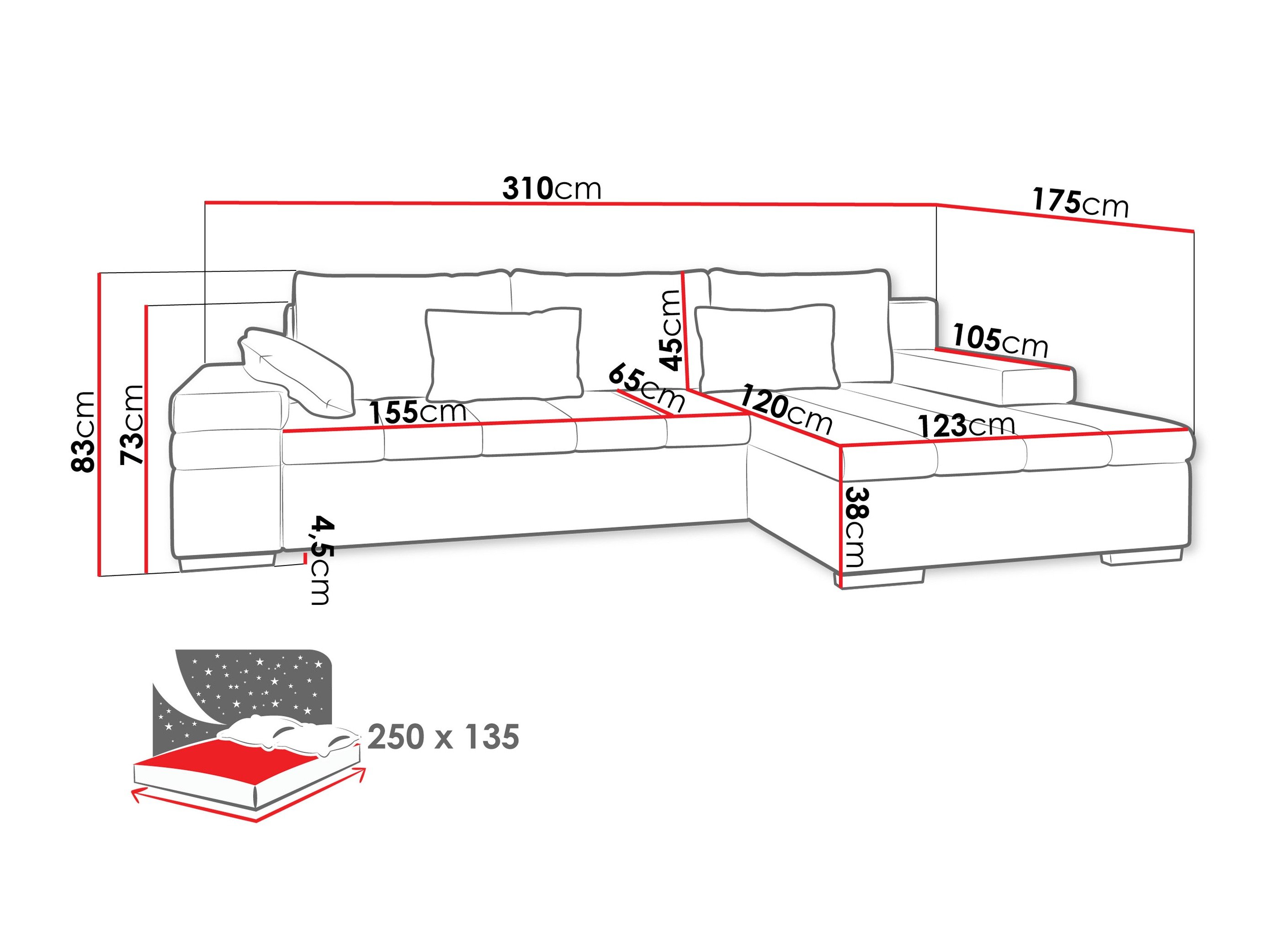 Canapé d'angle Comfivo Olivetum II (Piano 14 + Piano 13)