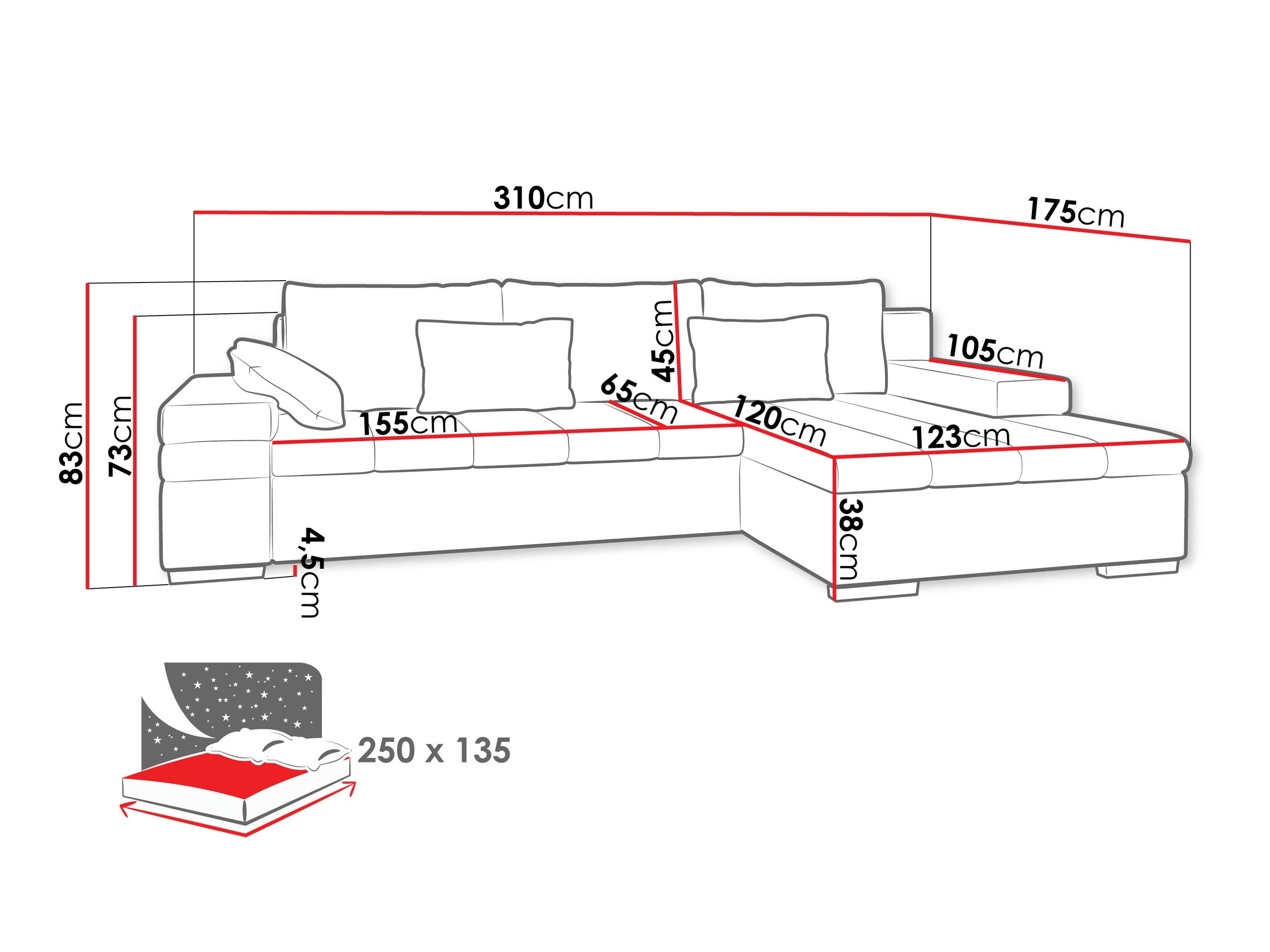 Canapé d'angle Comfivo Olivetum II (Piano 14 + Piano 13)