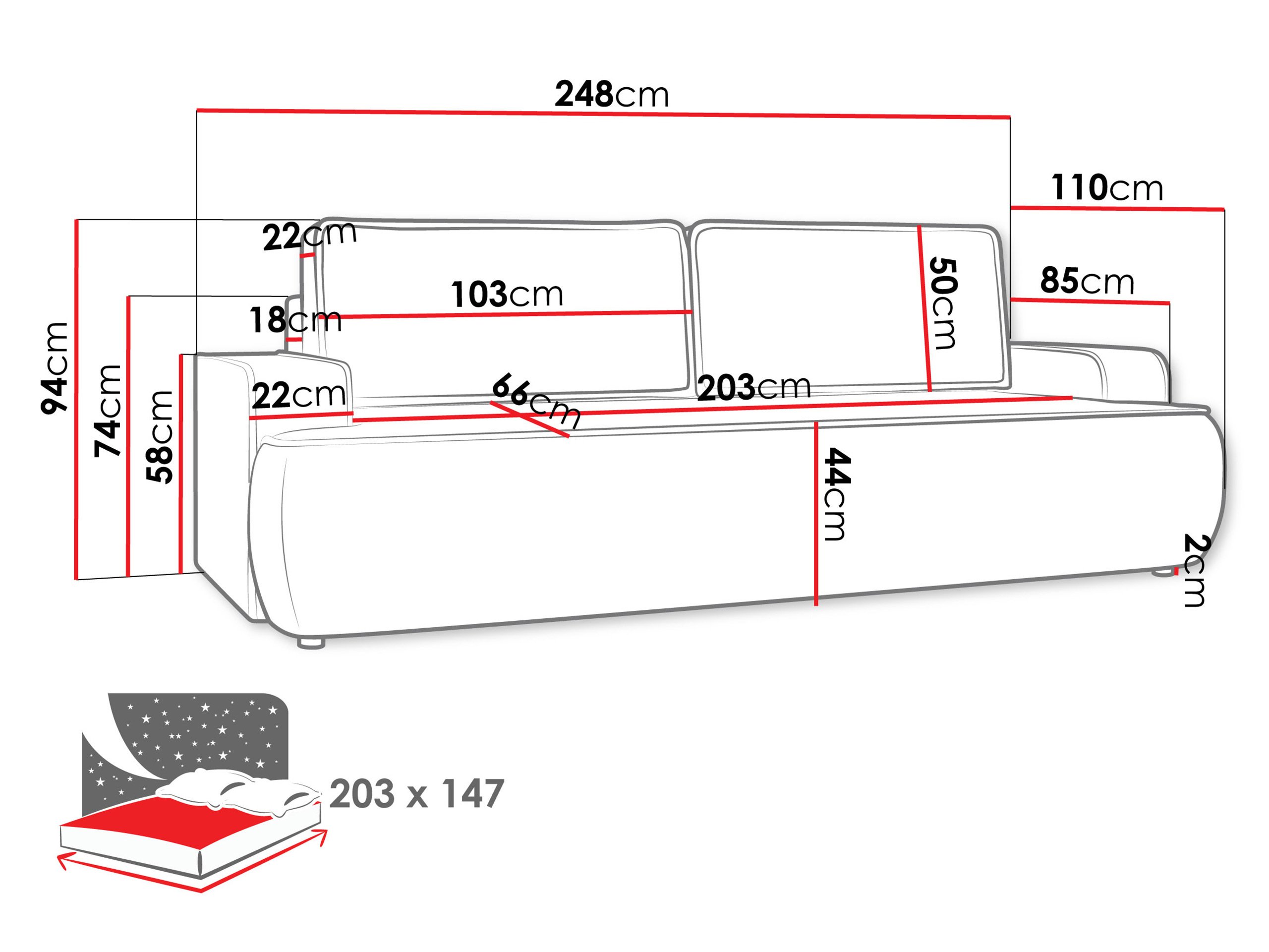 Canapé convertible Bountiful 103 (Velo 633)