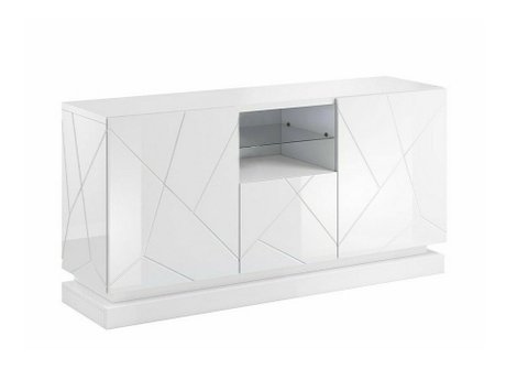 Buffet Charlotte 186 (Blanc + Blanc brillant)