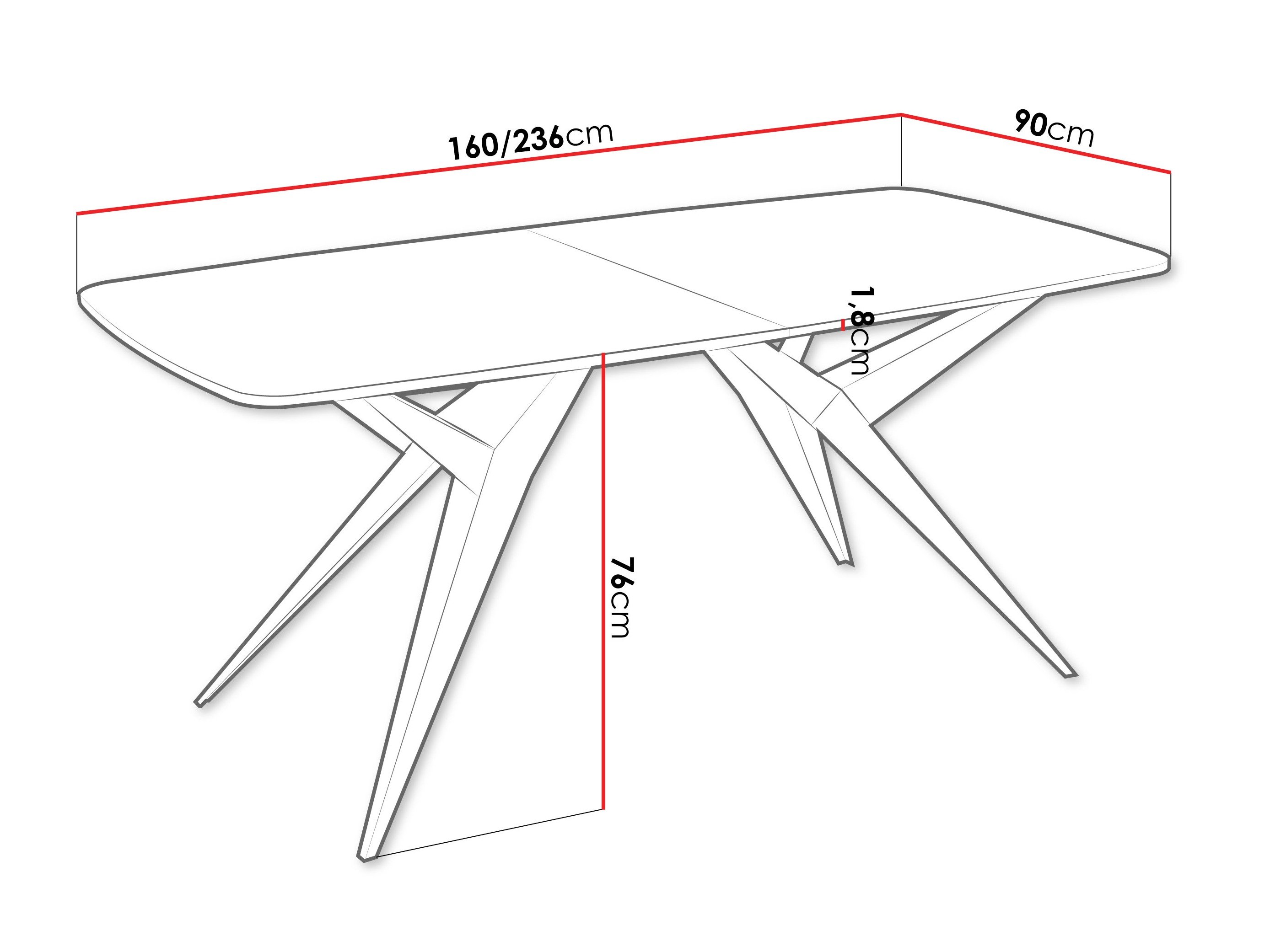 Table Oswego 152 (Noir)