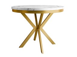 Table Oswego 155 (Marbre blanc + Doré)