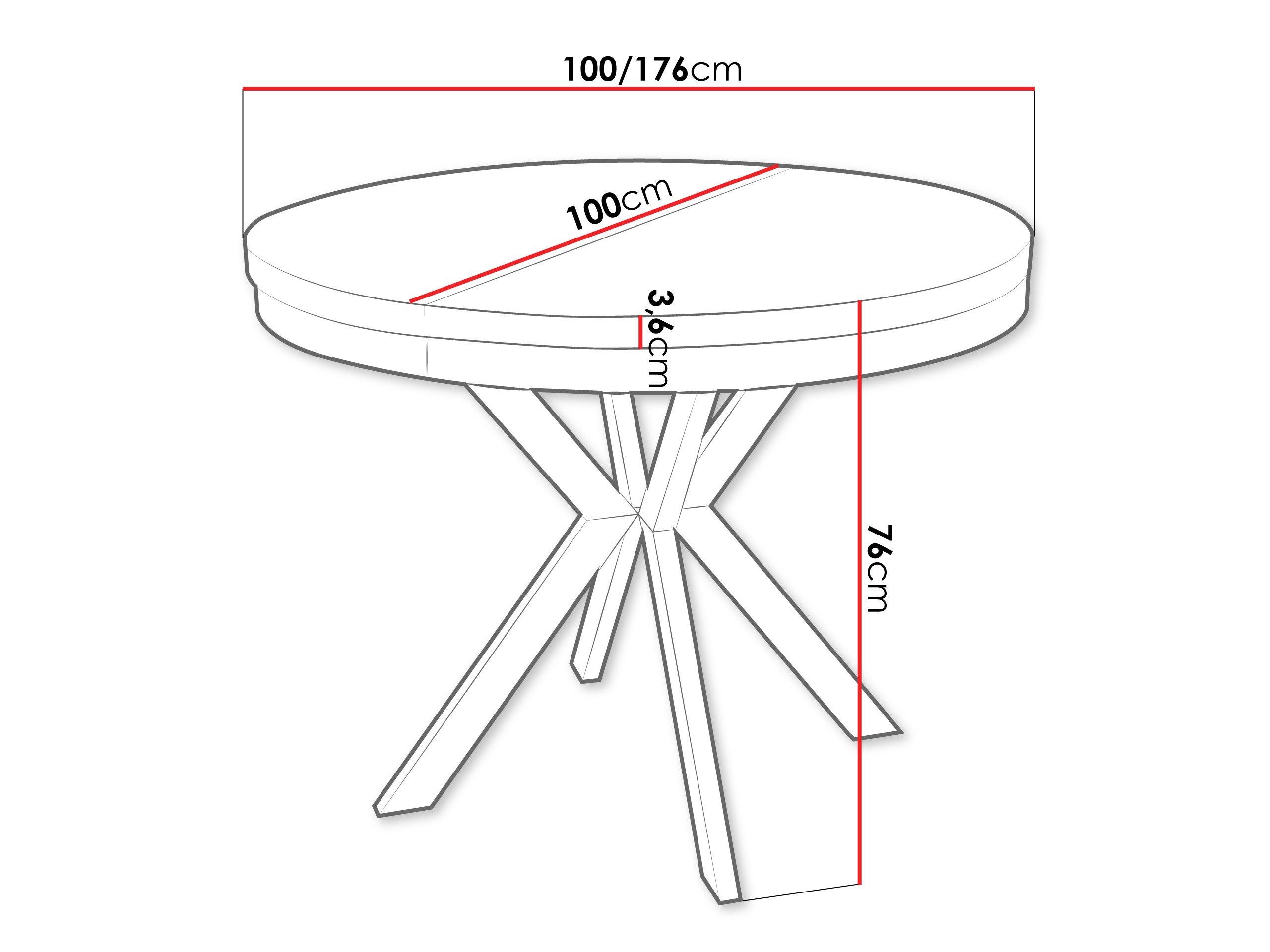 Table Oswego 156 (Blanc + Doré)