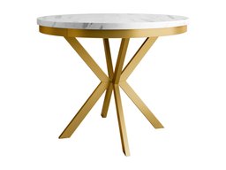 Table Oswego 157 (Marbre blanc + Doré)