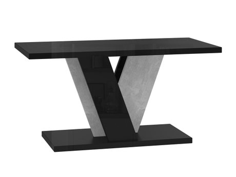 Table basse Goodyear 128 (Noir brillant + Béton)