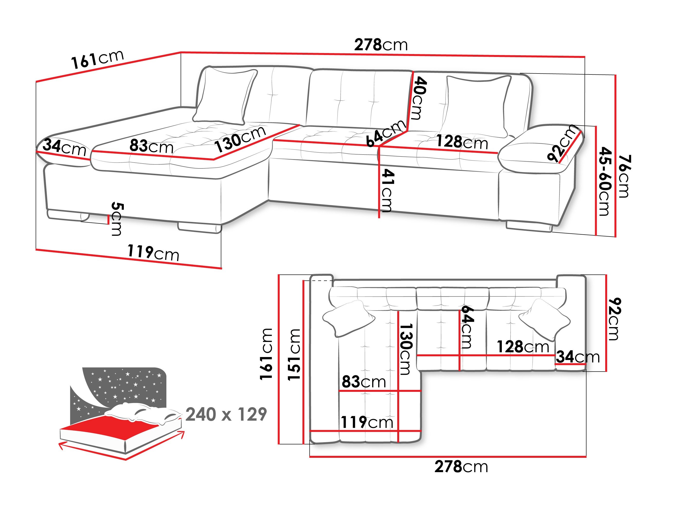 Canapé d'angle Comfivo Sanitas II (Maya 07 + Maya 02)