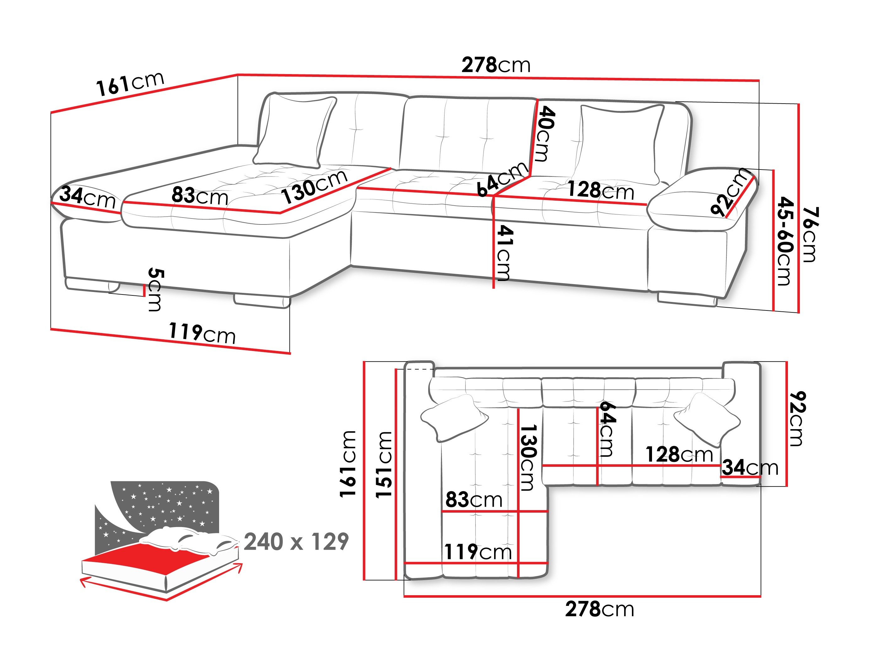 Canapé d'angle Comfivo Sanitas II (Maya 07 + Maya 02)