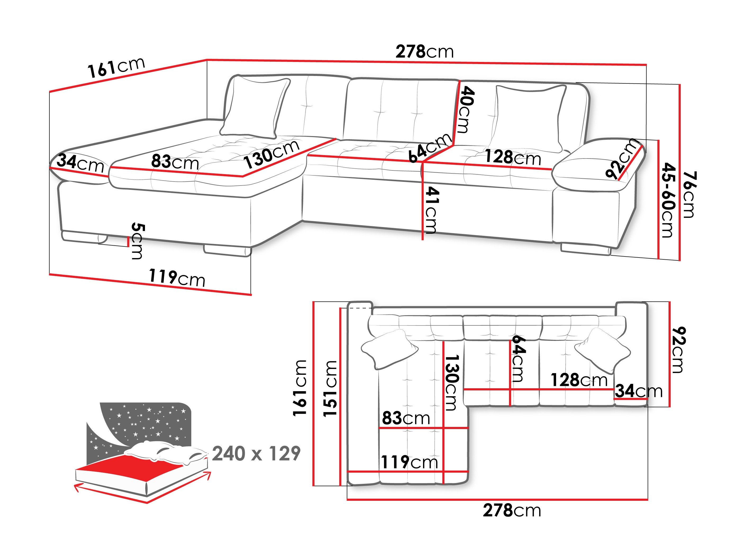 Canapé d'angle Comfivo Sanitas II (Maya 09 + Maya 20)