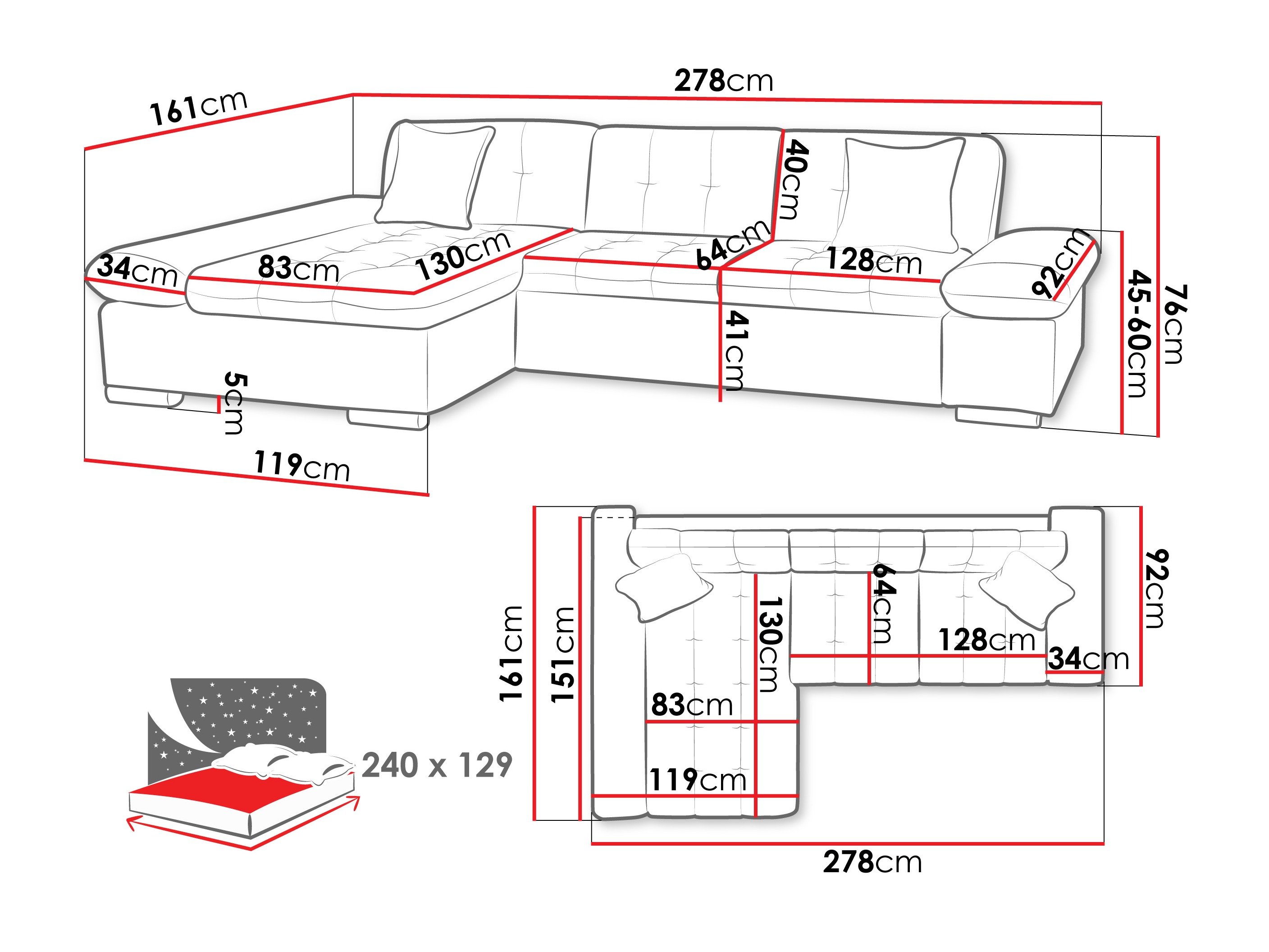 Canapé d'angle Comfivo Sanitas II (Piano 02)