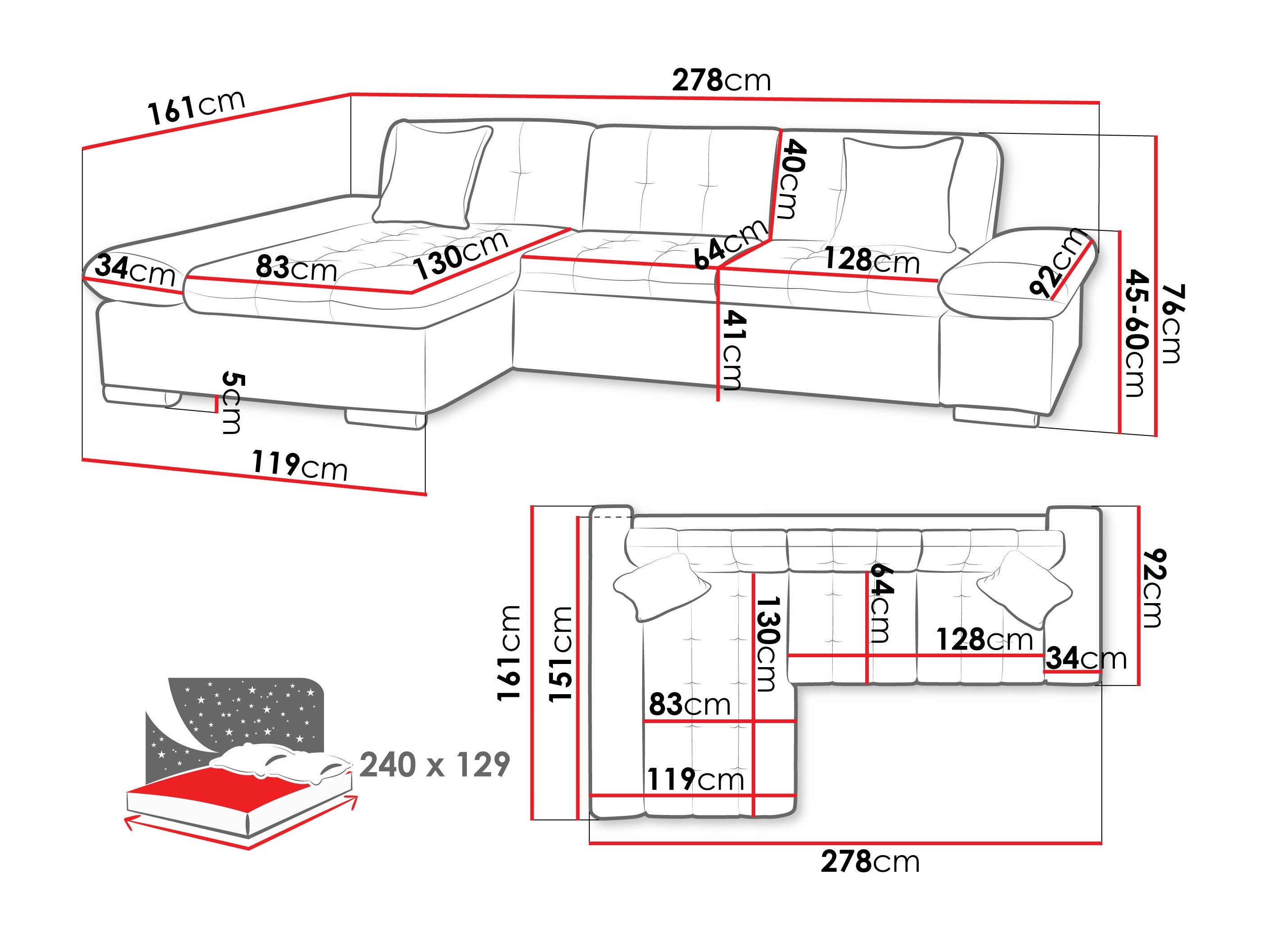 Canapé d'angle Comfivo Sanitas II (Piano 17)