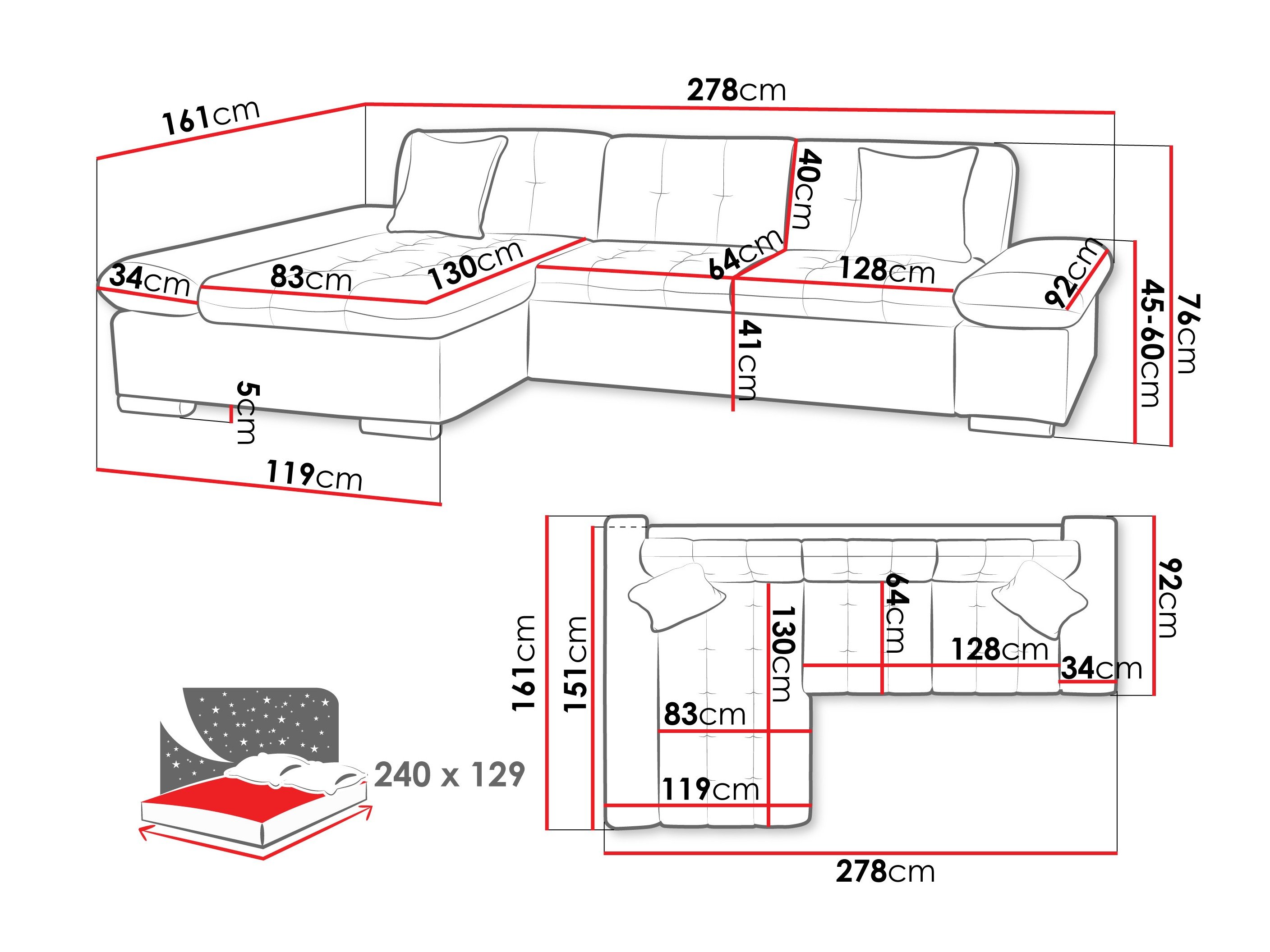 Canapé d'angle Comfivo Sanitas II (Piano 17)
