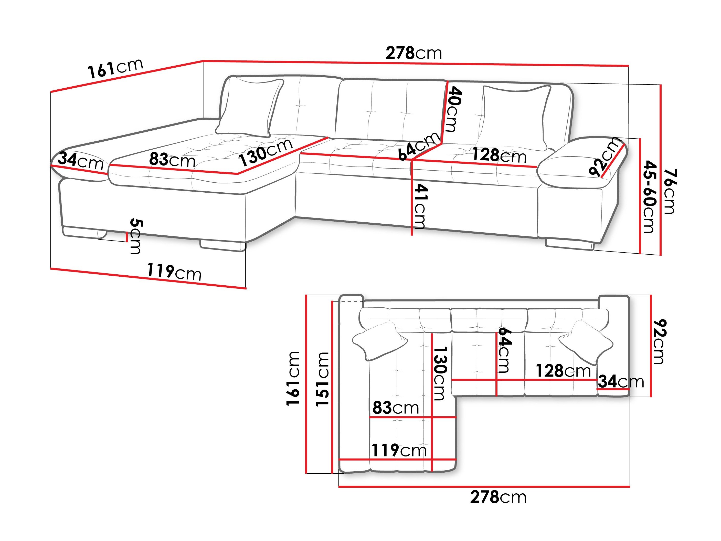Canapé d'angle Comfivo Serenitas (Maya 09 + Maya 20)