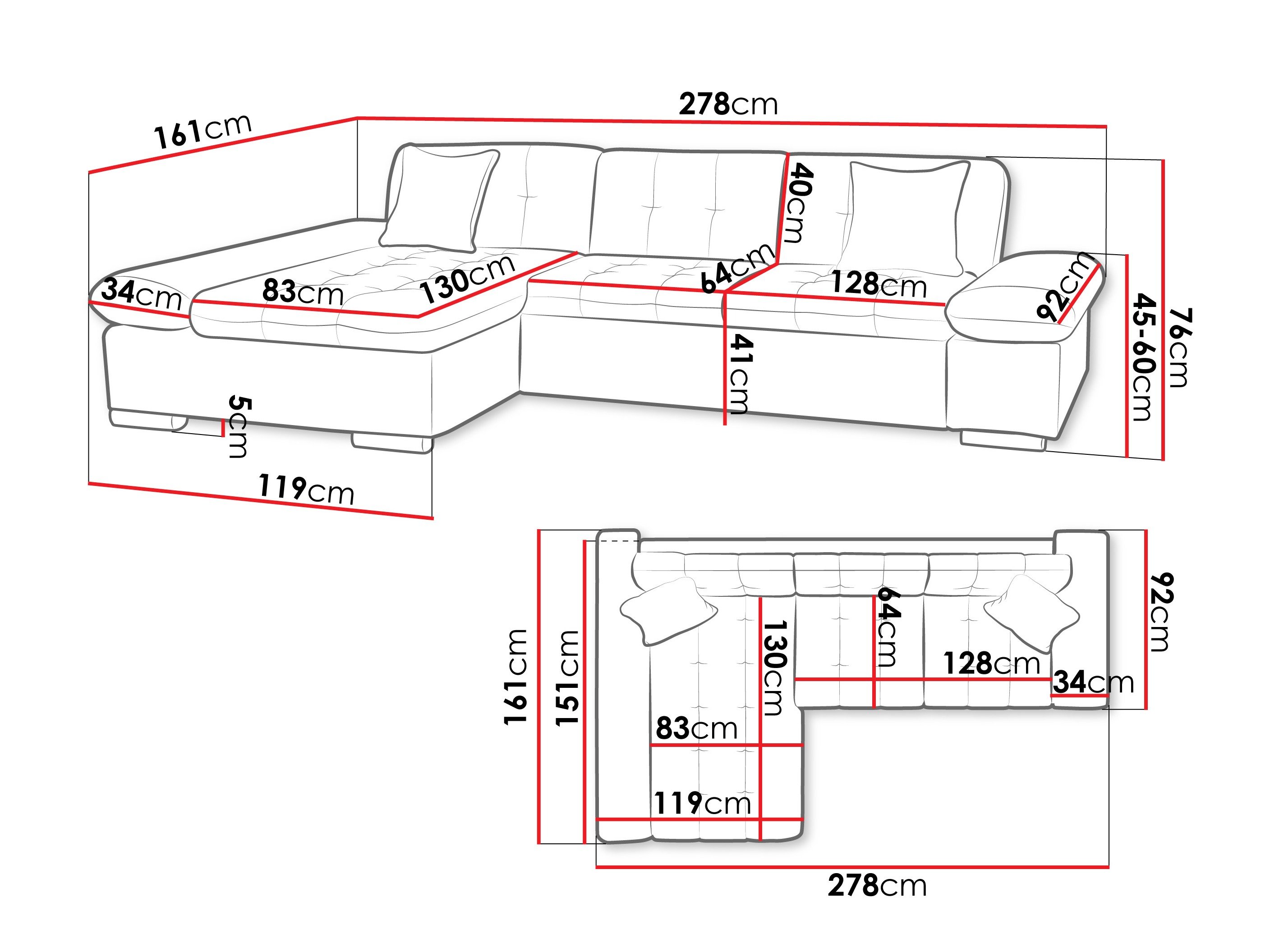 Canapé d'angle Comfivo Serenitas (Maya 09 + Maya 20)
