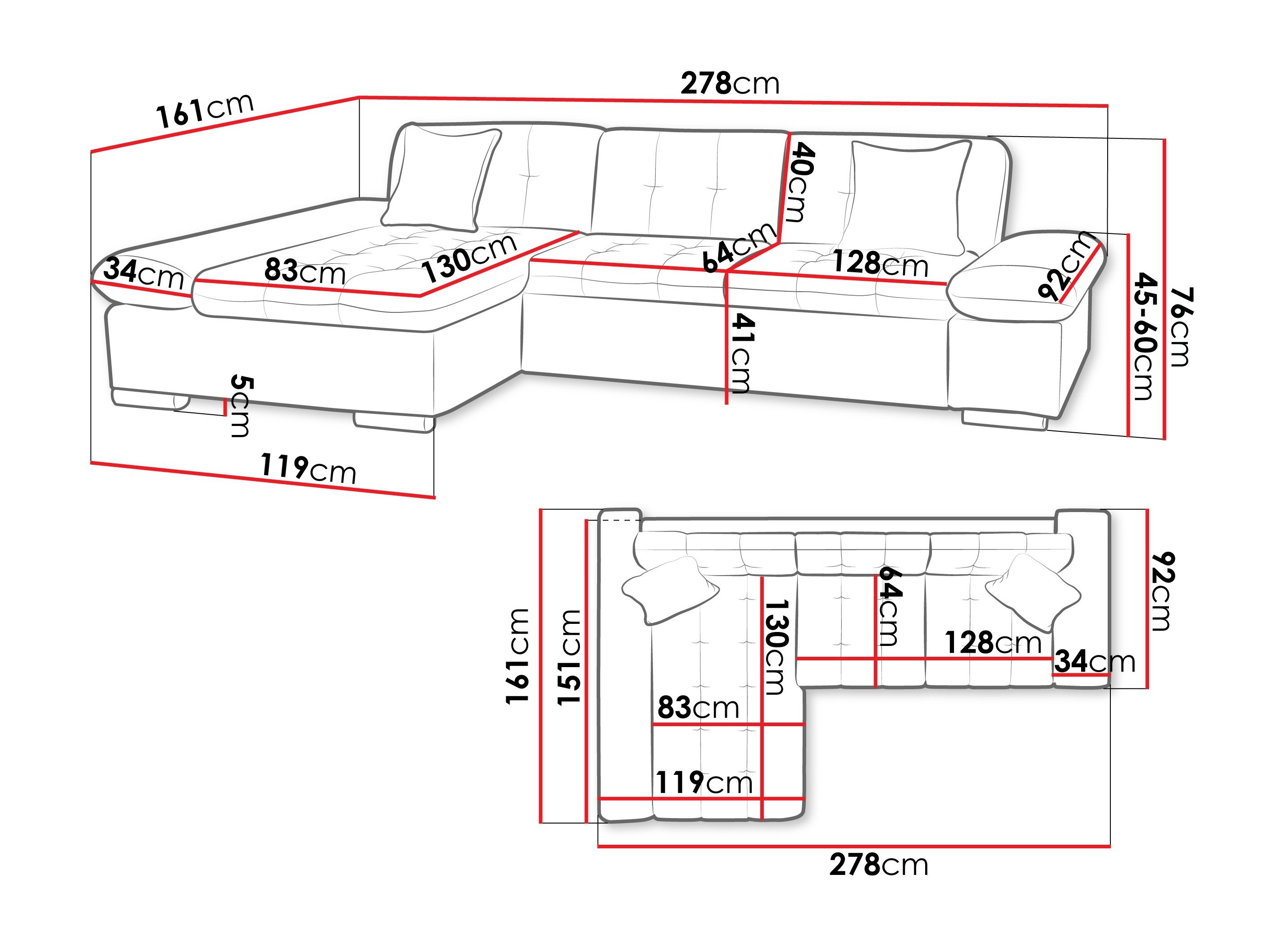 Canapé d'angle Comfivo Serenitas (Piano 17)