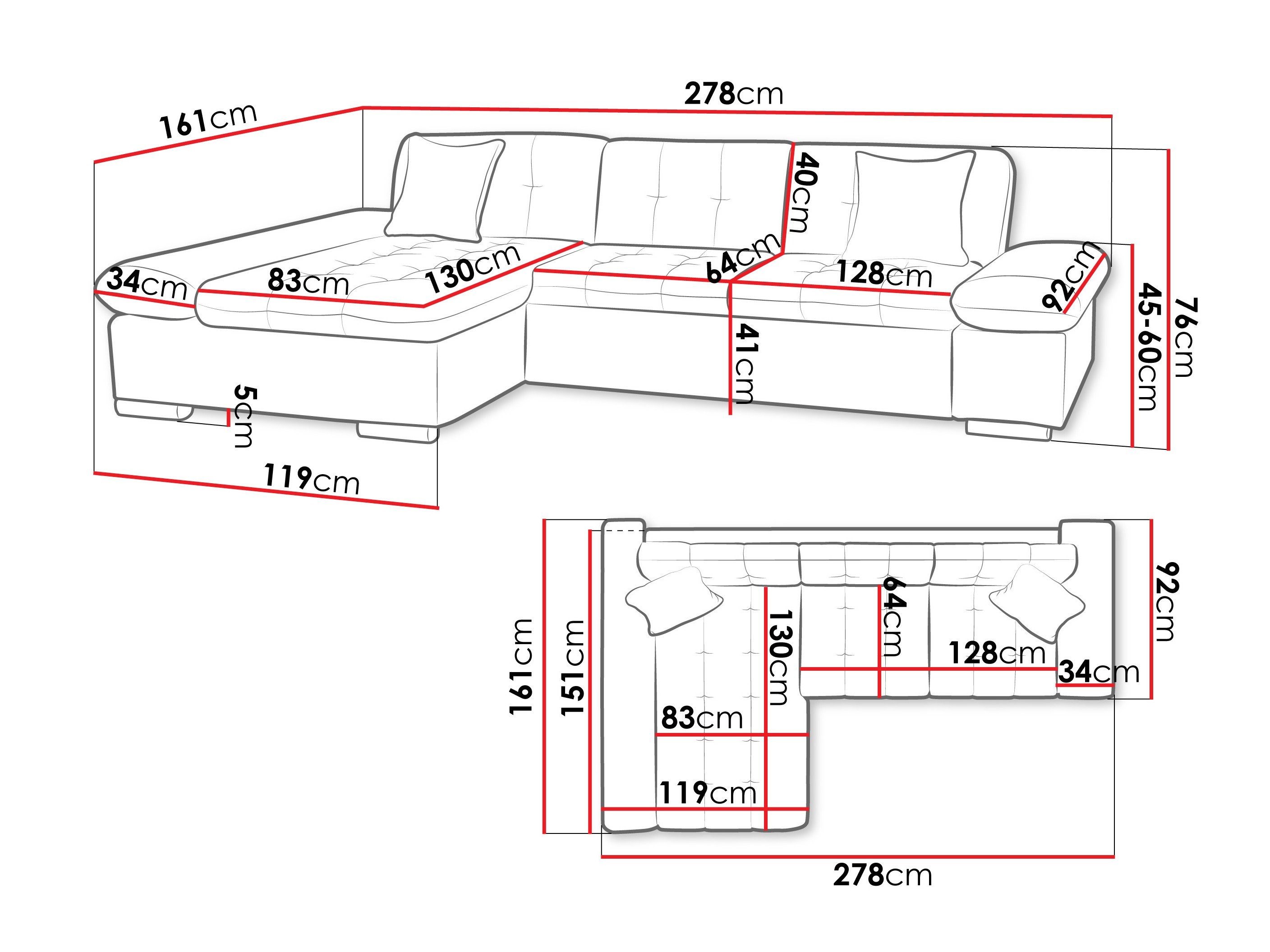 Canapé d'angle Comfivo Serenitas (Piano 17)