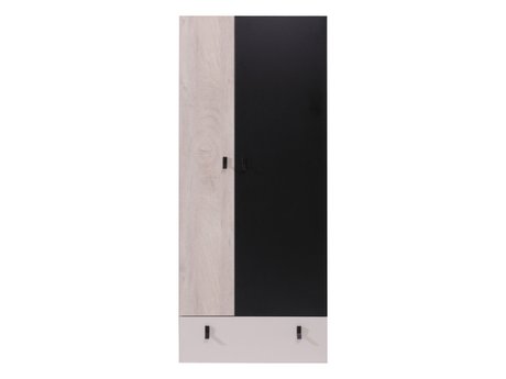 Armoire Camteso 101 (Noir + Chêne + Beige)