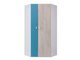 Armoire d'angle Camteso 100 (Blanc + Chêne + Turquoise)
