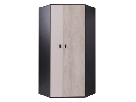 Armoire d'angle Camteso 100 (Noir + Chêne + Beige)