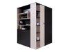 Armoire d'angle Camteso 113 (Noir + Chêne + Beige)
