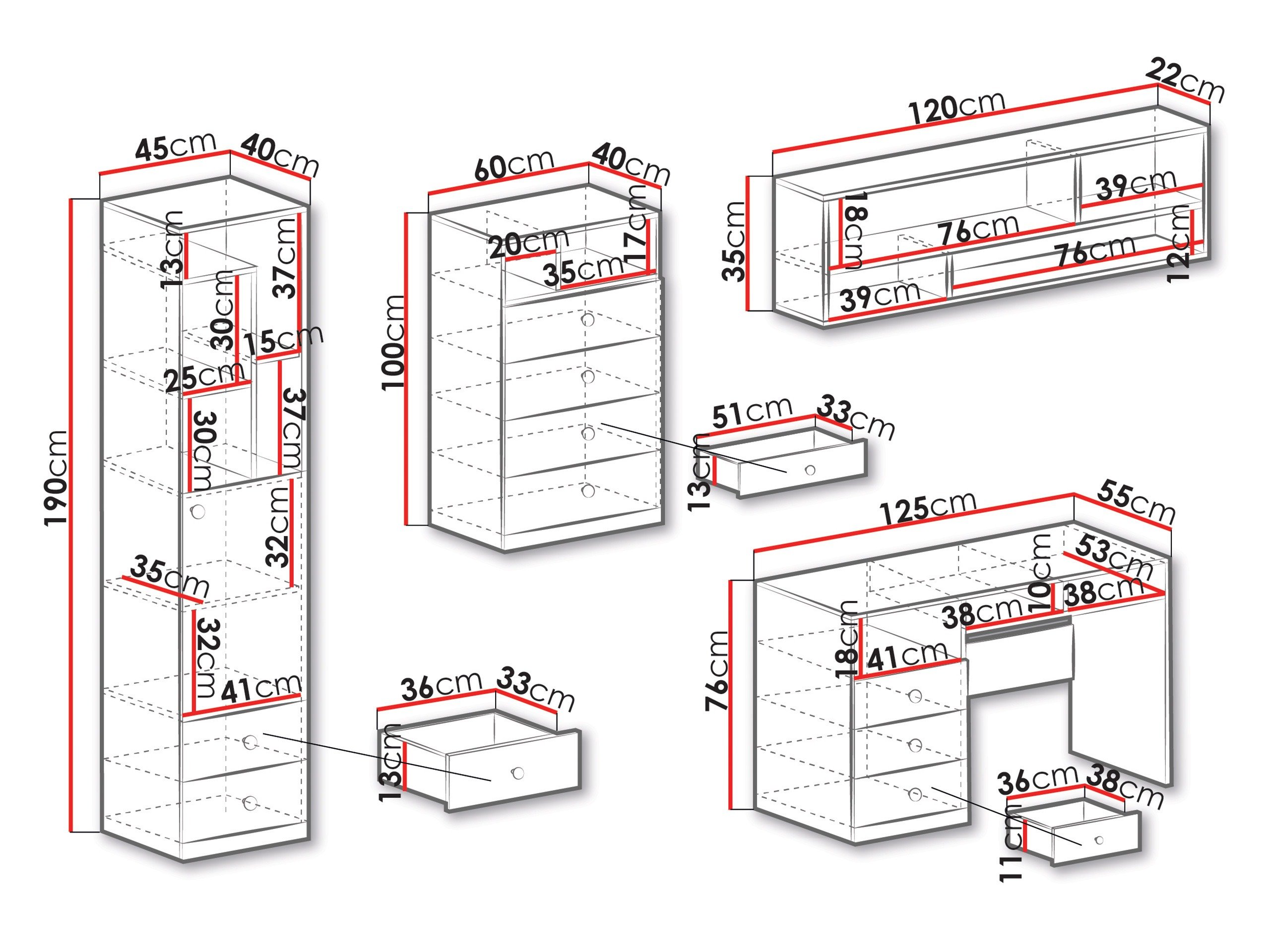 Ensemble de meubles Tesmonu 116