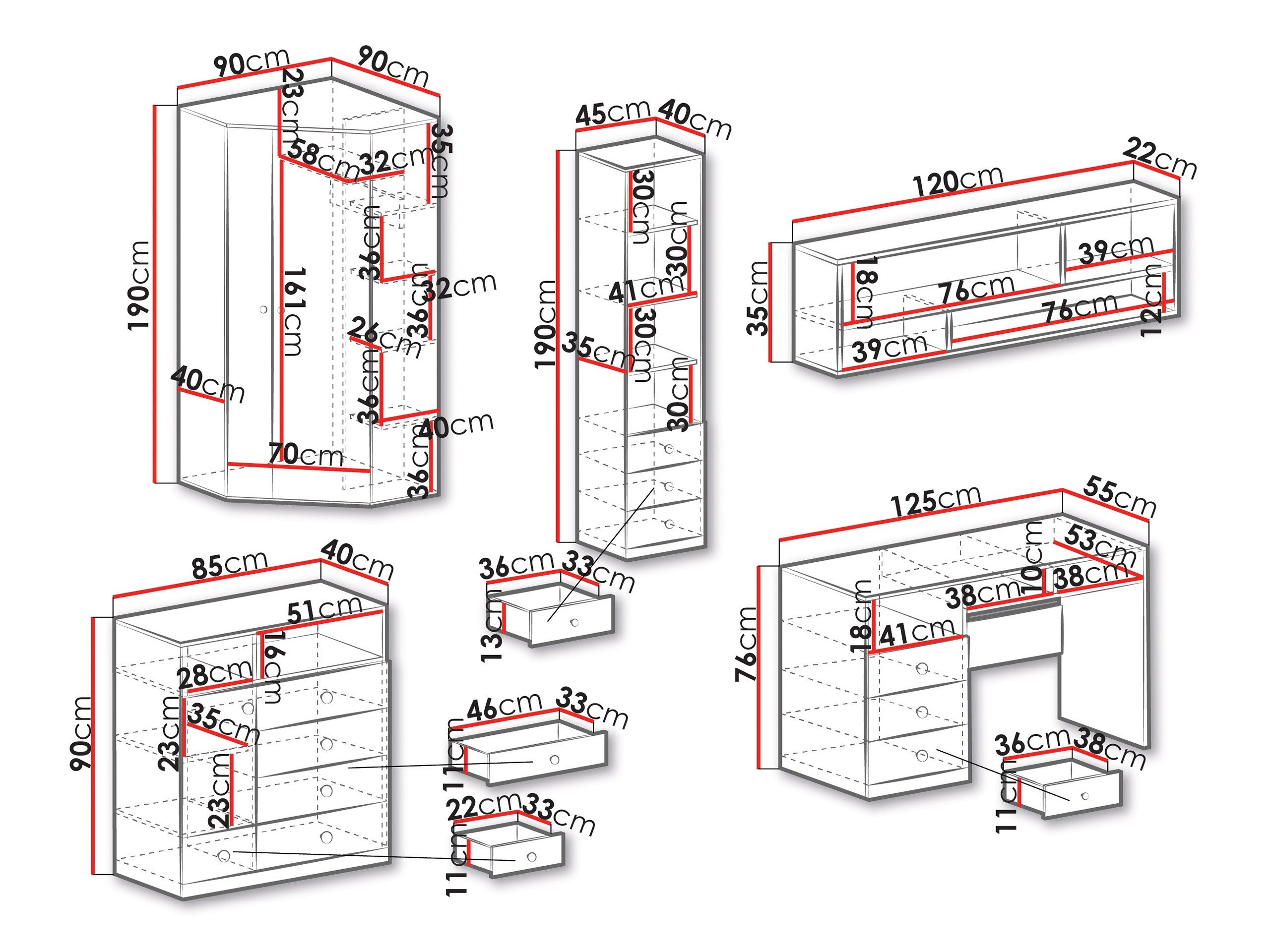 Ensemble de meubles Tesmonu 117
