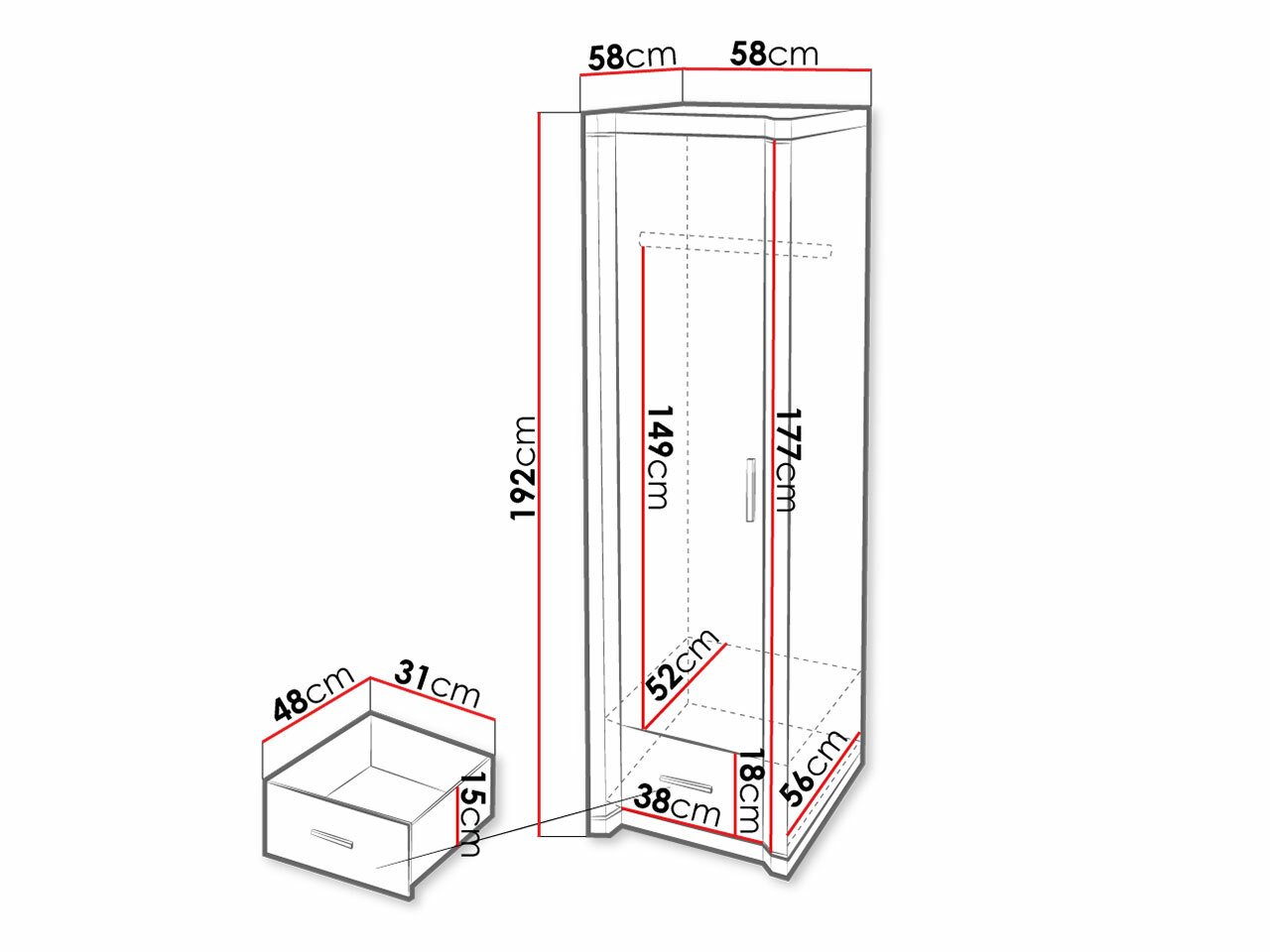 Armoire Lorelie 117 (Sonoma chêne)