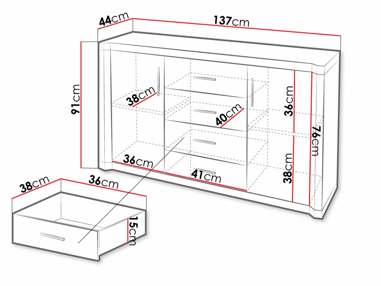 Commode Lorelie 104 (Sonoma chêne)