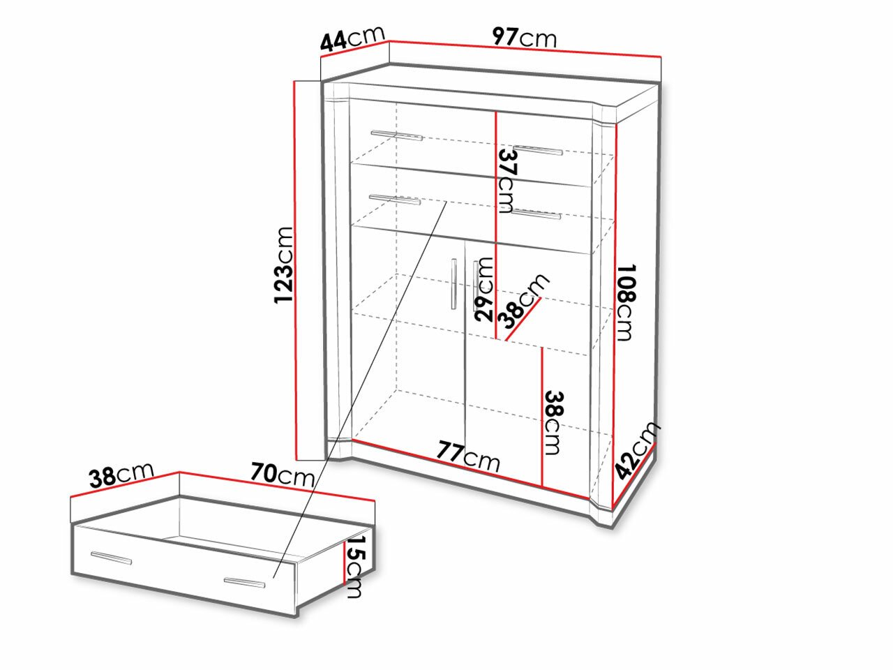 Commode Lorelie 105 (Sonoma chêne)