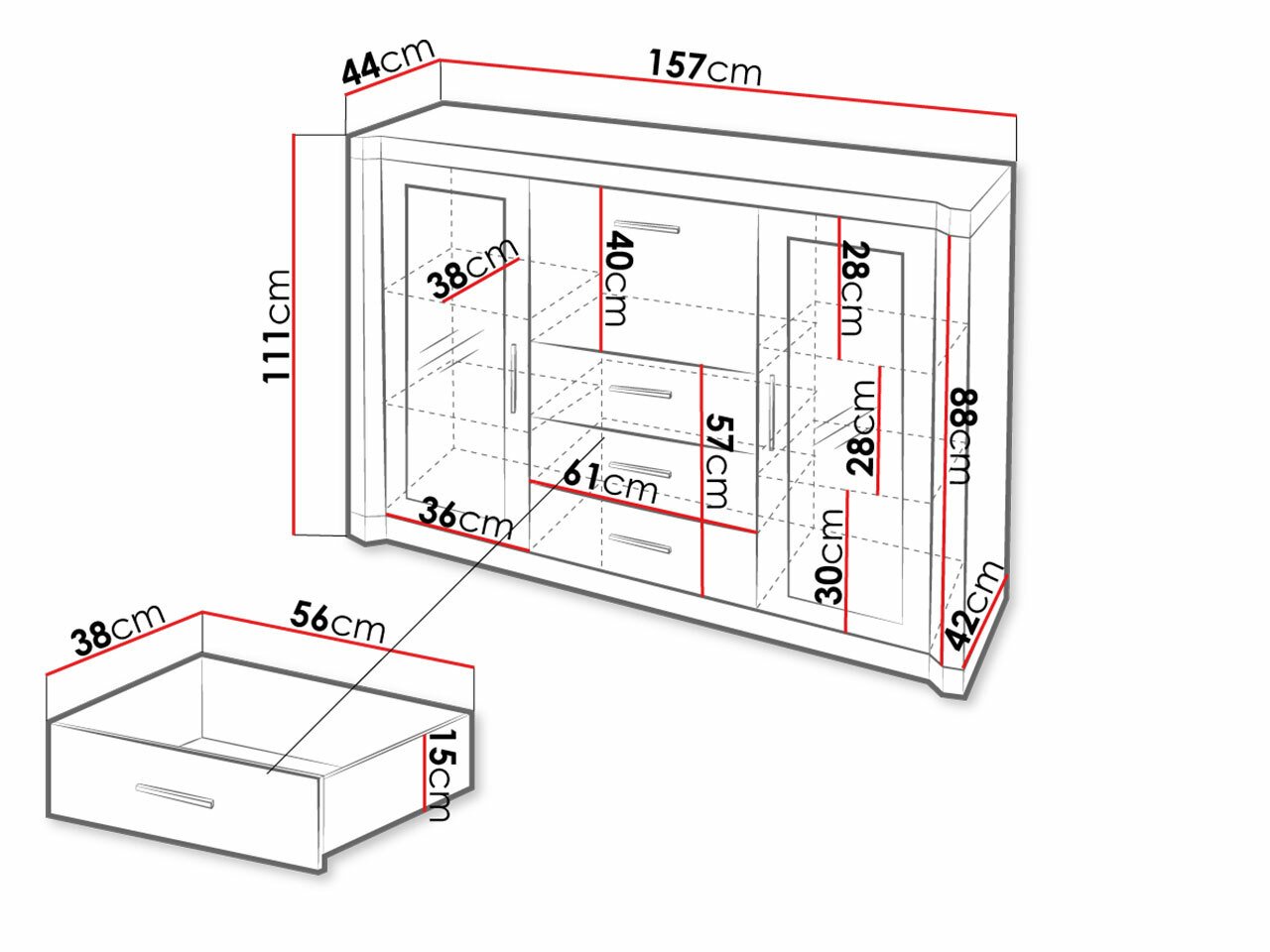 Commode Lorelie 106 (Sonoma chêne)
