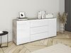 Commode Mirfivo 102 (Béton + Blanc brillant)