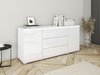 Commode Mirfivo 102 (Blanc + Blanc brillant)