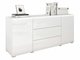 Commode Mirfivo 102 (Blanc + Blanc brillant)