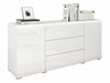 Commode Mirfivo 102 (Blanc + Blanc brillant)