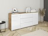 Commode Mirfivo 102 (Chêne wotan + Blanc brillant)