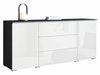 Commode Mirfivo 102 (Matera gris + Blanc brillant)