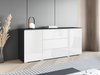 Commode Mirfivo 102 (Matera gris + Blanc brillant)