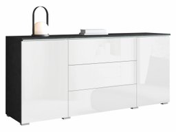 Commode Mirfivo 102 (Matera gris + Blanc brillant)